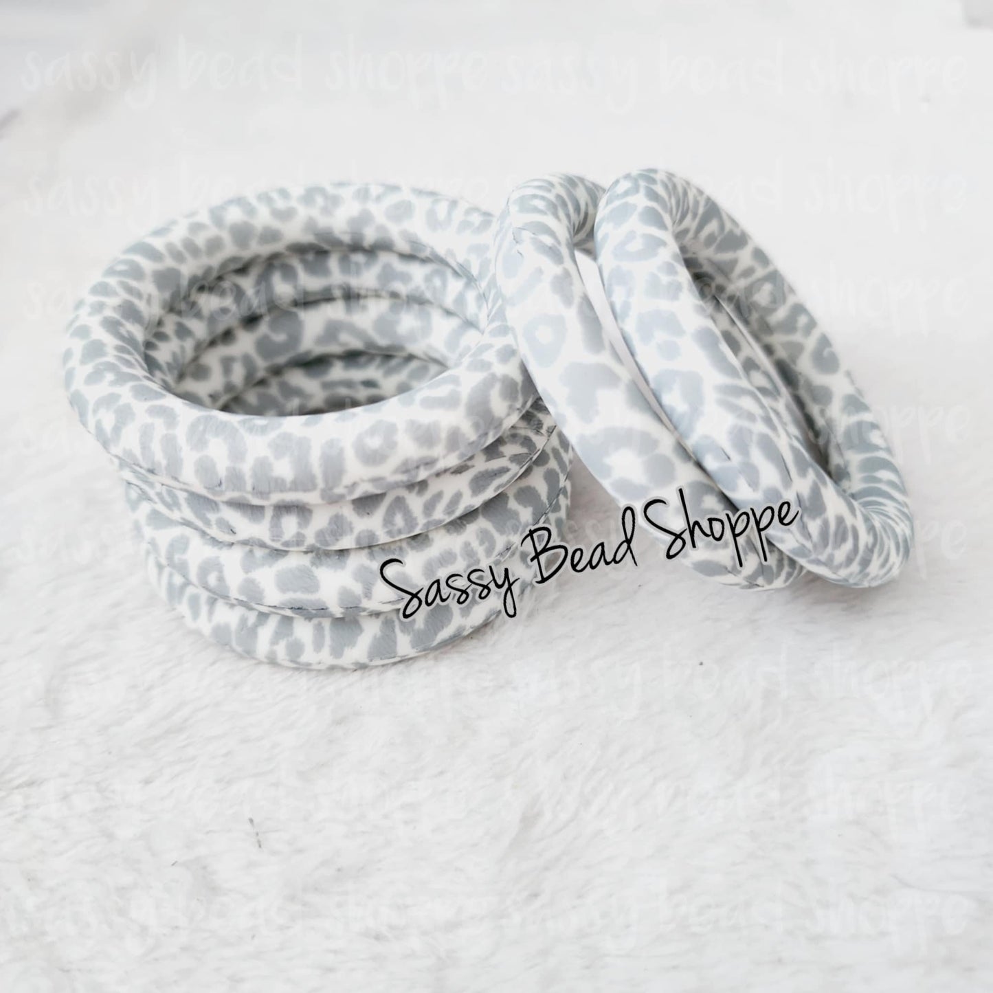 65mm Gray Leopard Print Silicone Ring - Sassy Bead Shoppe