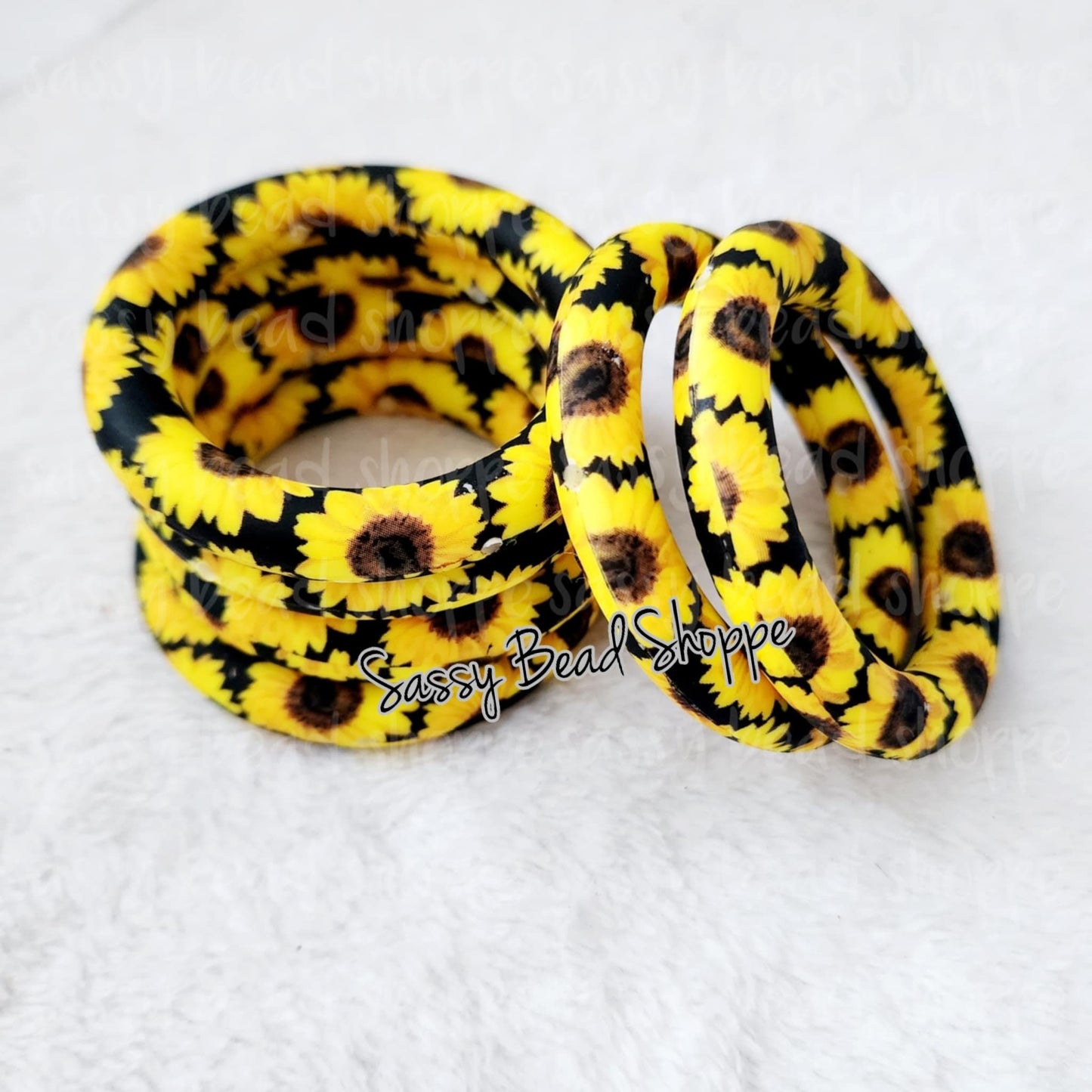 65mm Sunflower Print Silicone Ring - Sassy Bead Shoppe