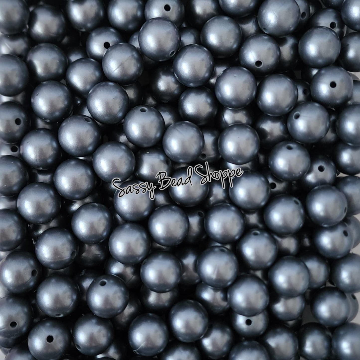 15mm Metallic Gray Silicone Beads - Sassy Bead Shoppe