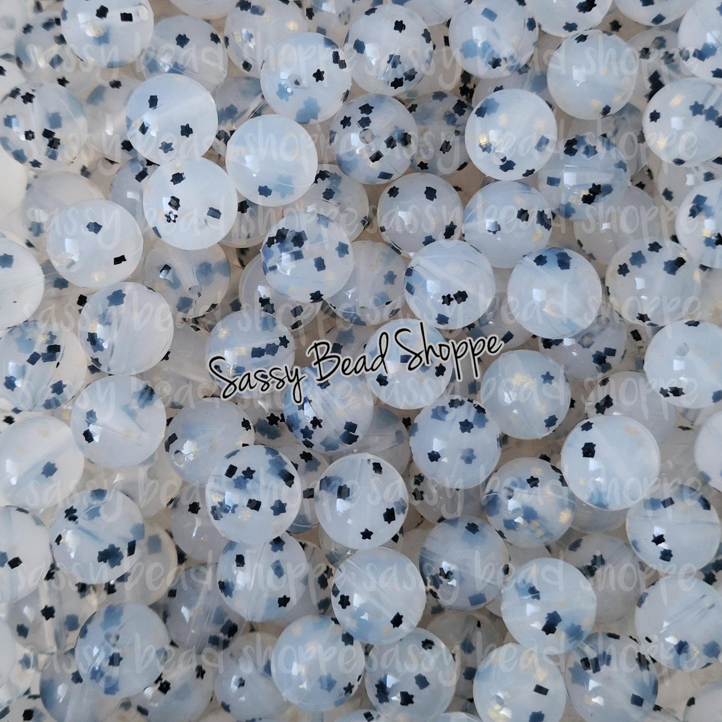 Sassy Bead Shoppe
Black Star Confetti Silicone Beads