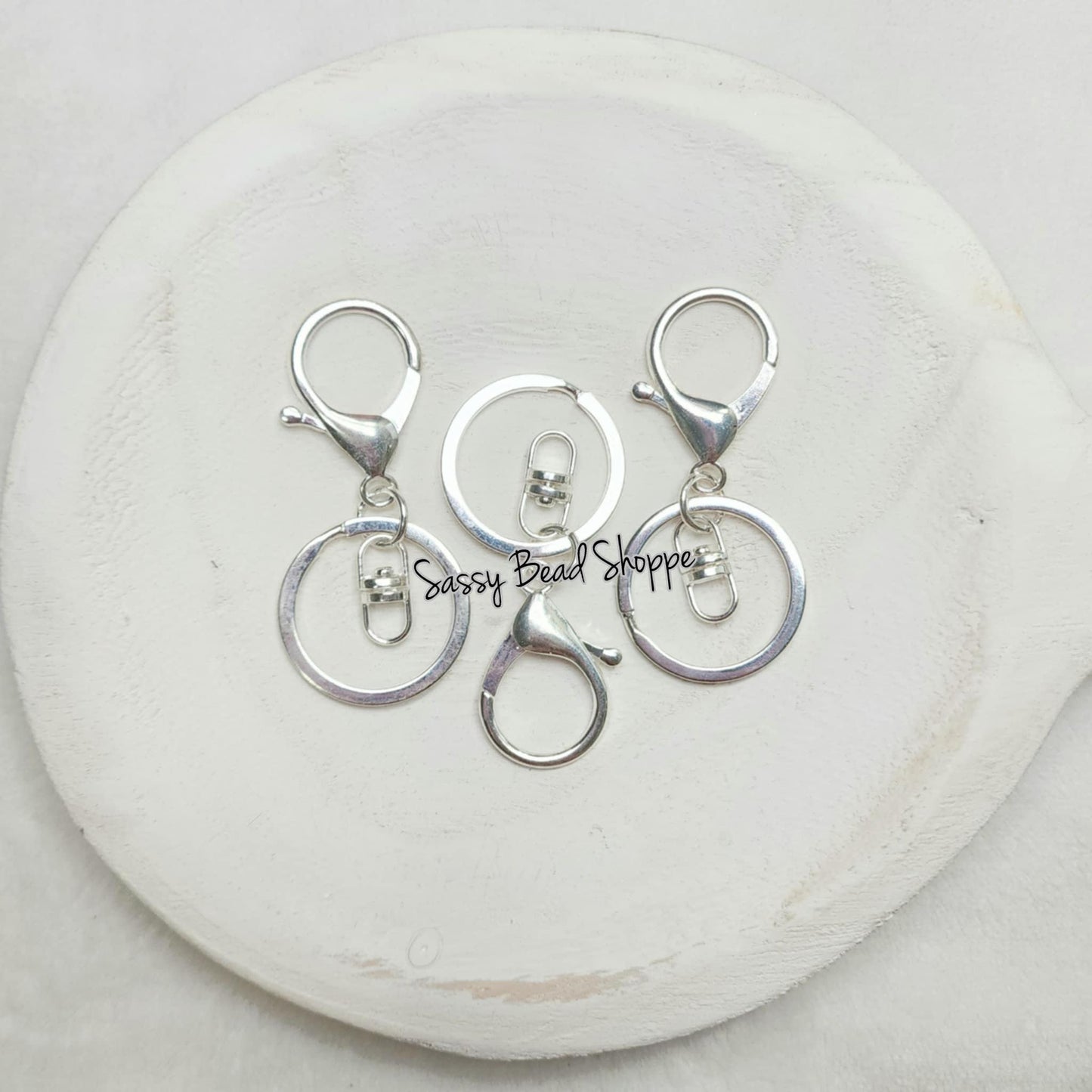 Platinum Swivel Keychain with Lobster Clasp (Large) - Sassy Bead Shoppe