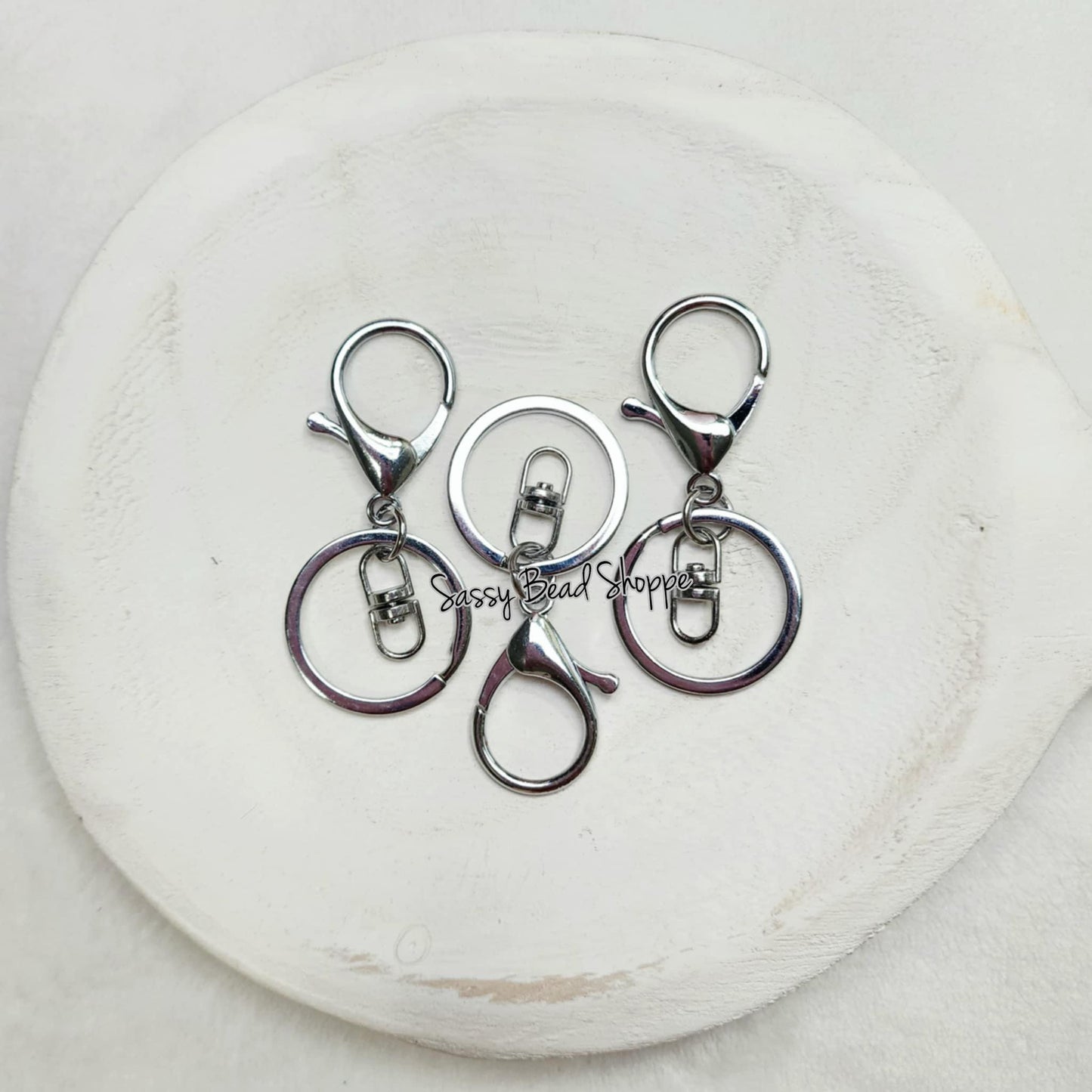 Silver Swivel Keychain with Lobster Clasp (Large) 66x30mm - Sassy Bead Shoppe