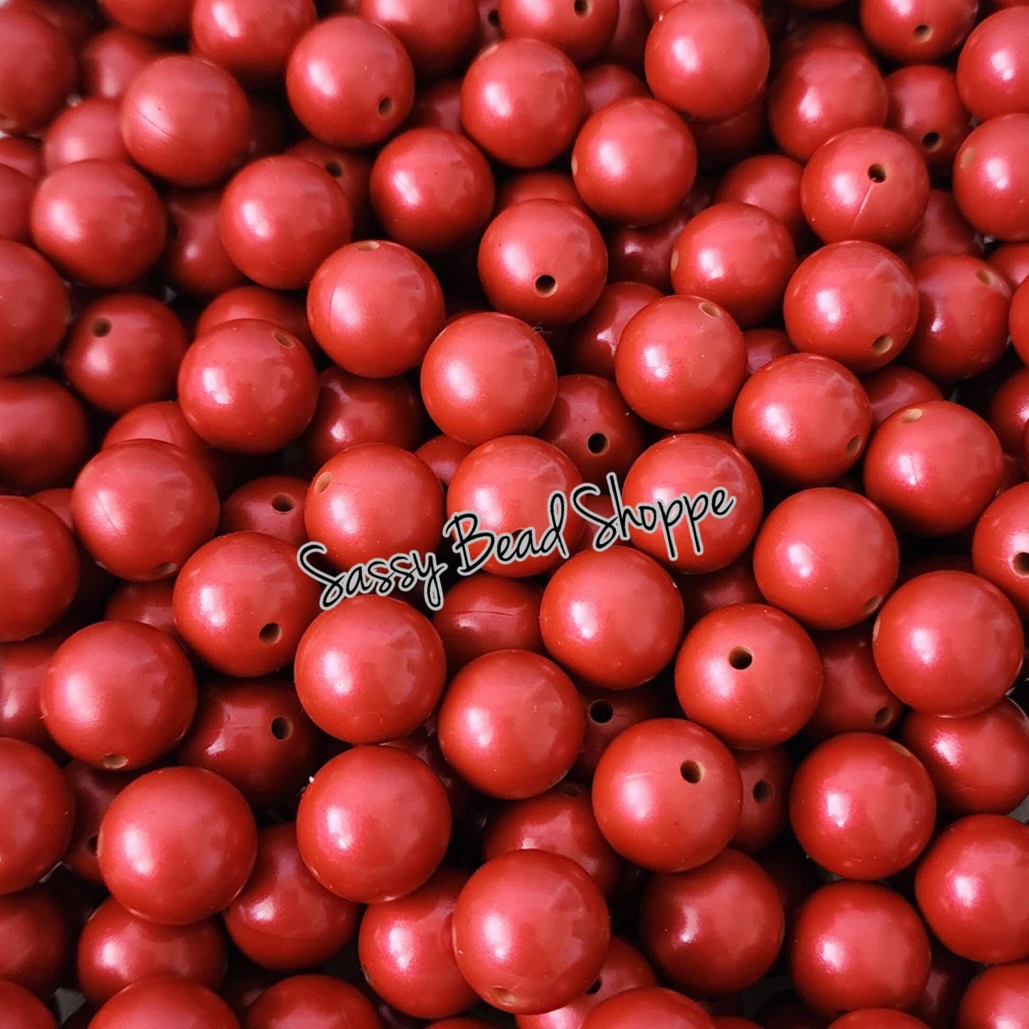 15mm Metallic Red Silicone Beads - Sassy Bead Shoppe