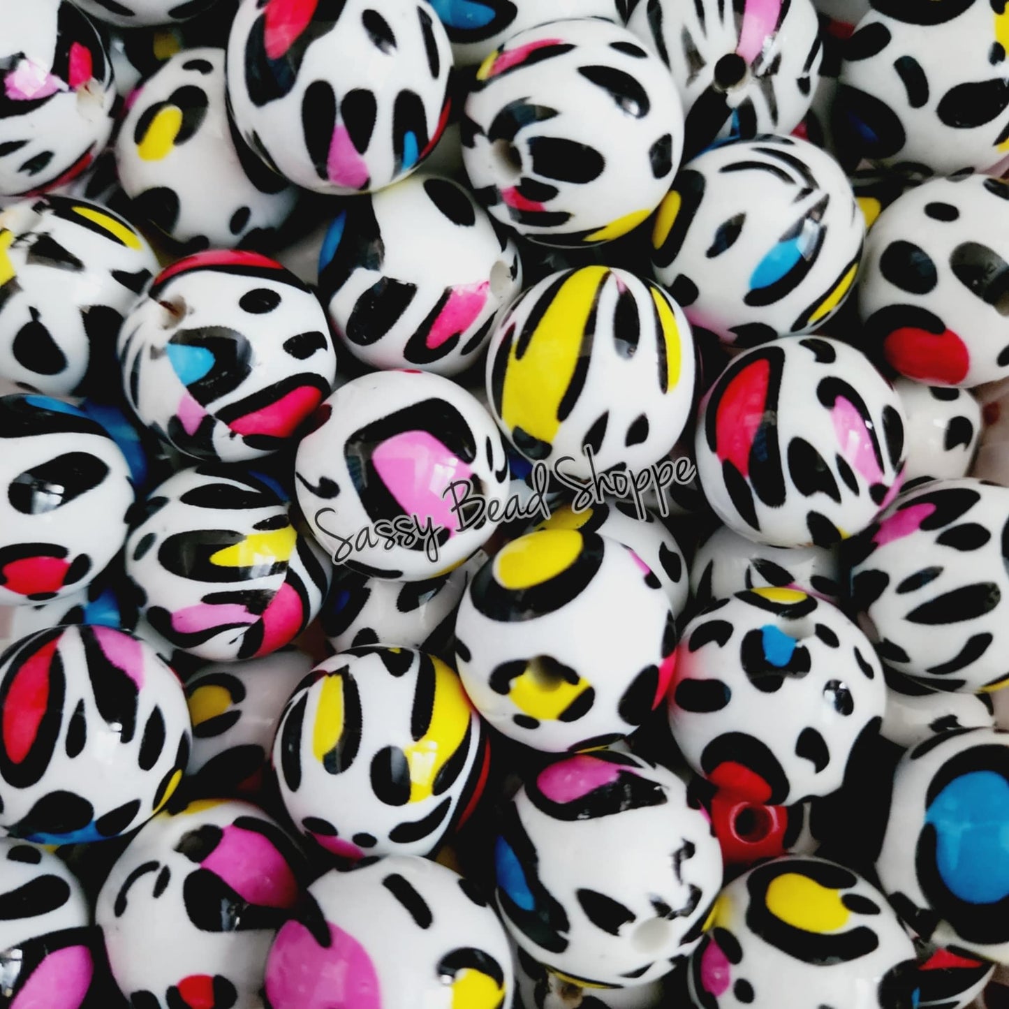 20MM Colorful Leopard Beads - Sassy Bead Shoppe