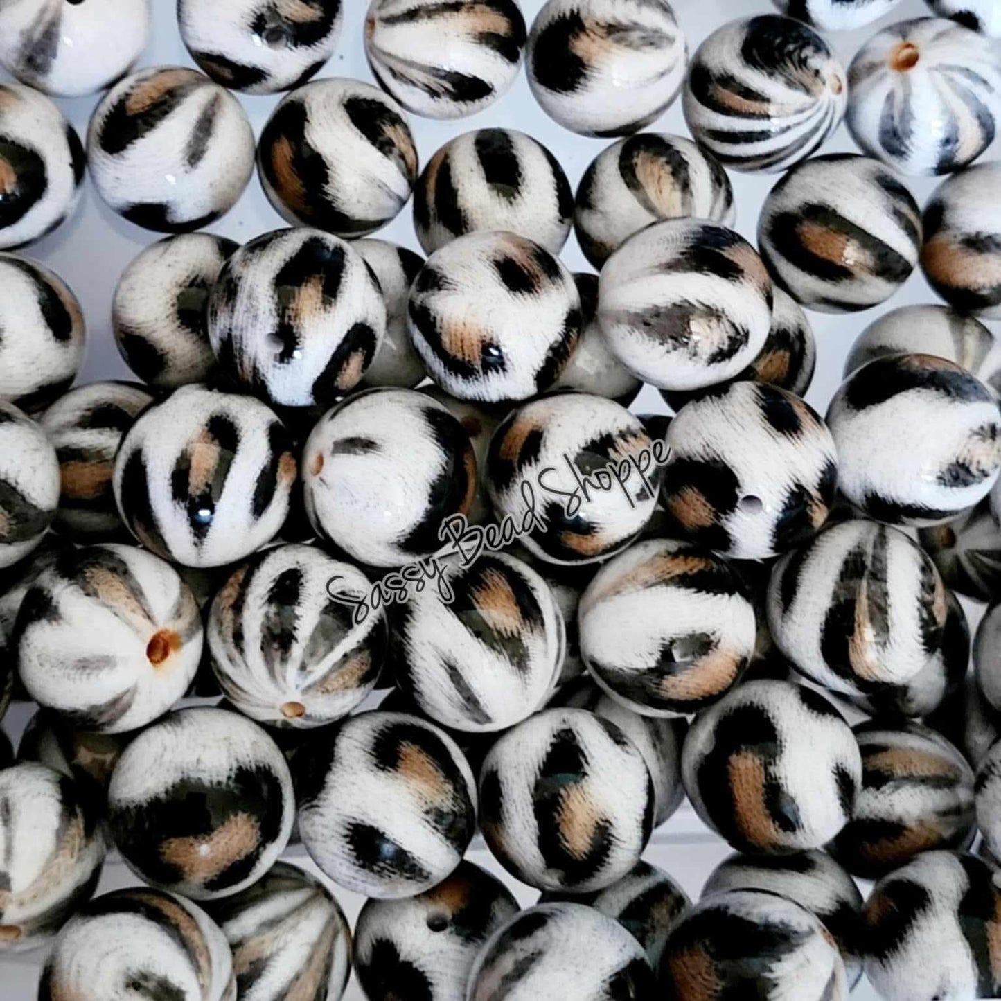 20MM Snow Leopard Beads - Sassy Bead Shoppe