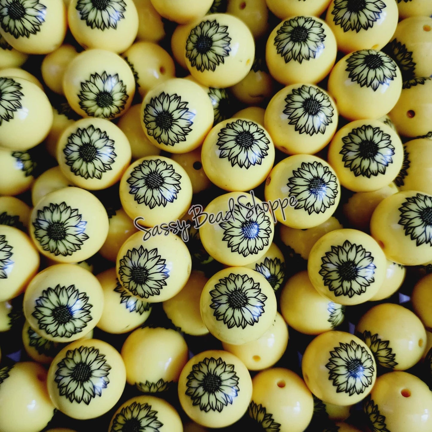 20MM Sunflower Yellow Beads - Sassy Bead Shoppe
