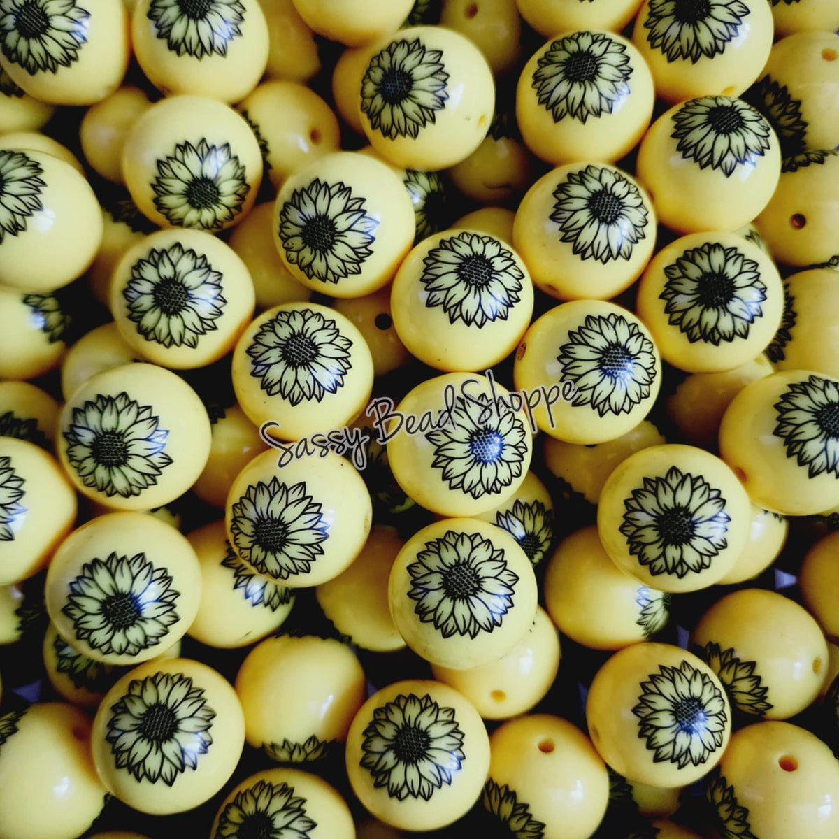 20MM Sunflower Yellow Beads