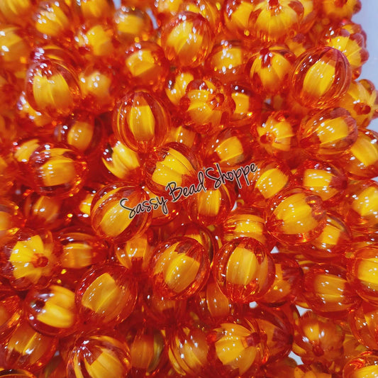 20MM Orange Pumpkin Beads - Sassy Bead Shoppe