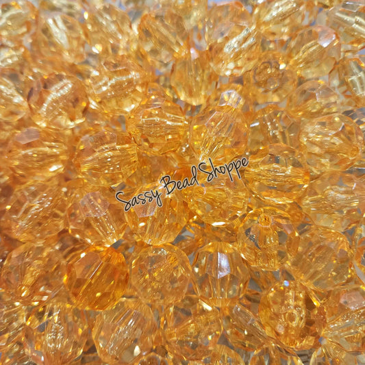 20MM Orange Fauceted Beads - Sassy Bead Shoppe