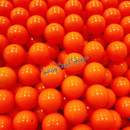 20MM Neon Orange Beads - Sassy Bead Shoppe