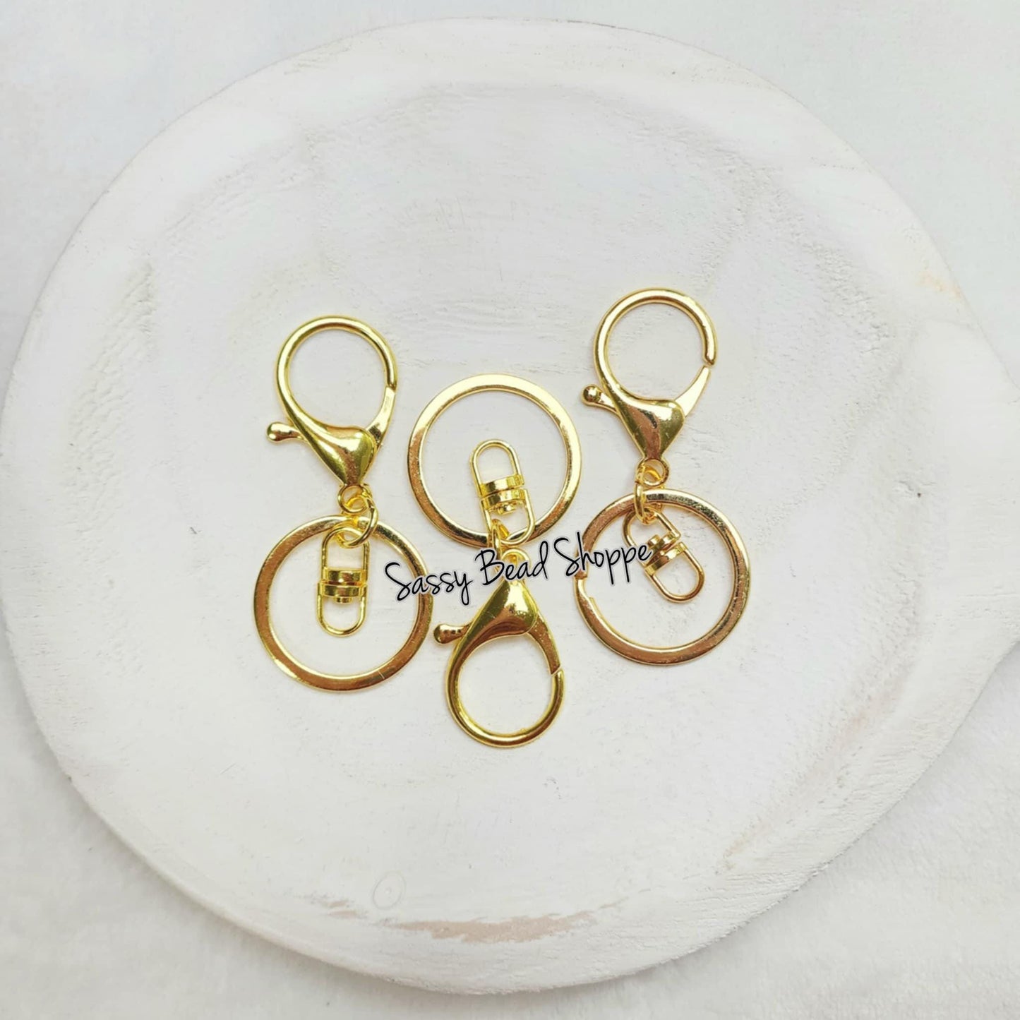 Gold Swivel Keychain with Lobster Clasp (Large) - Sassy Bead Shoppe