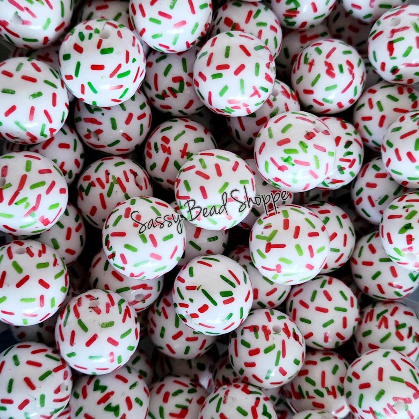 20MM Christmas Sprinkle Beads - Sassy Bead Shoppe