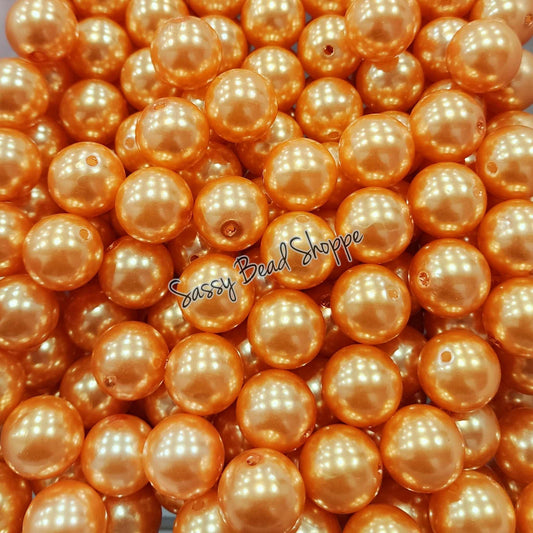 20MM Light Orange Pearl Beads - Sassy Bead Shoppe