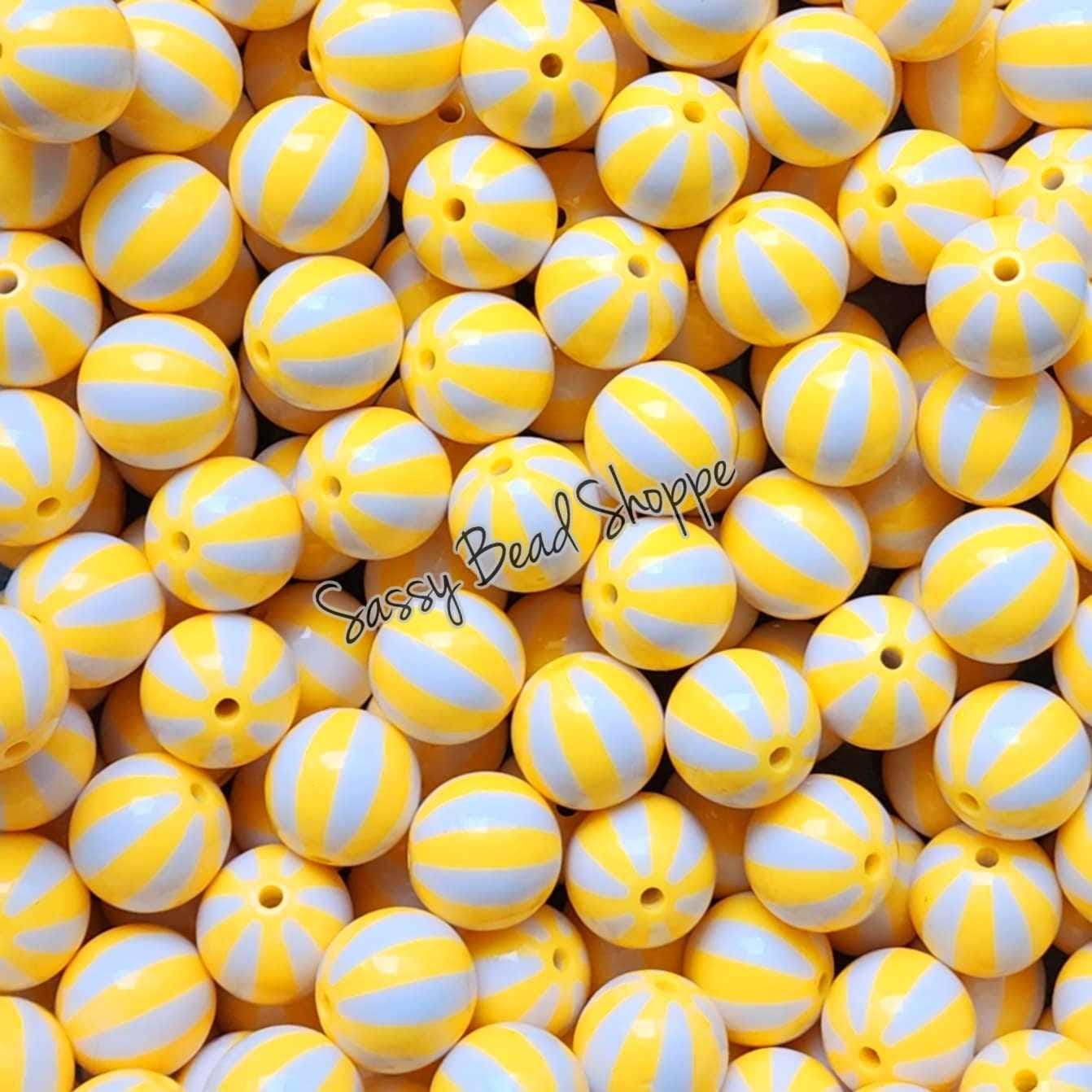 20MM Mustard Beachball Beads - Sassy Bead Shoppe
