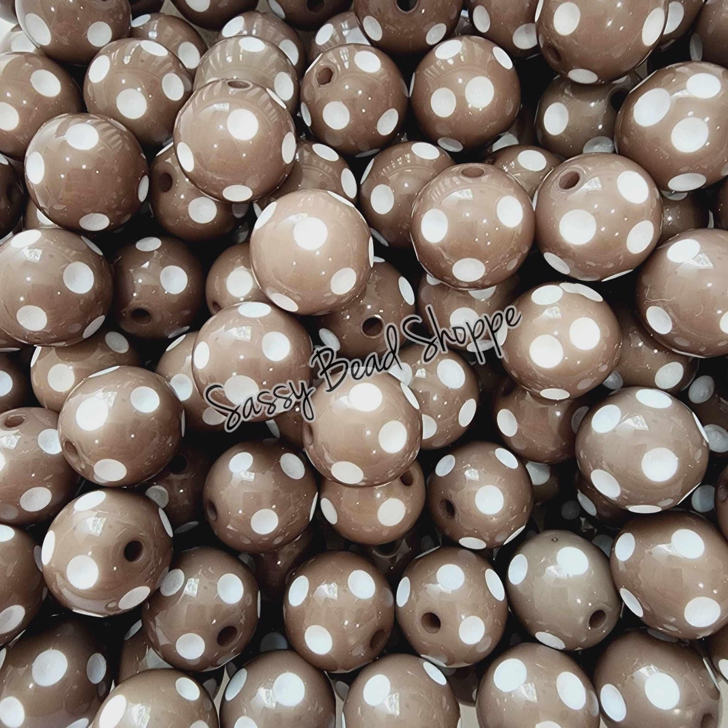 20MM Gray Polka Dot Beads