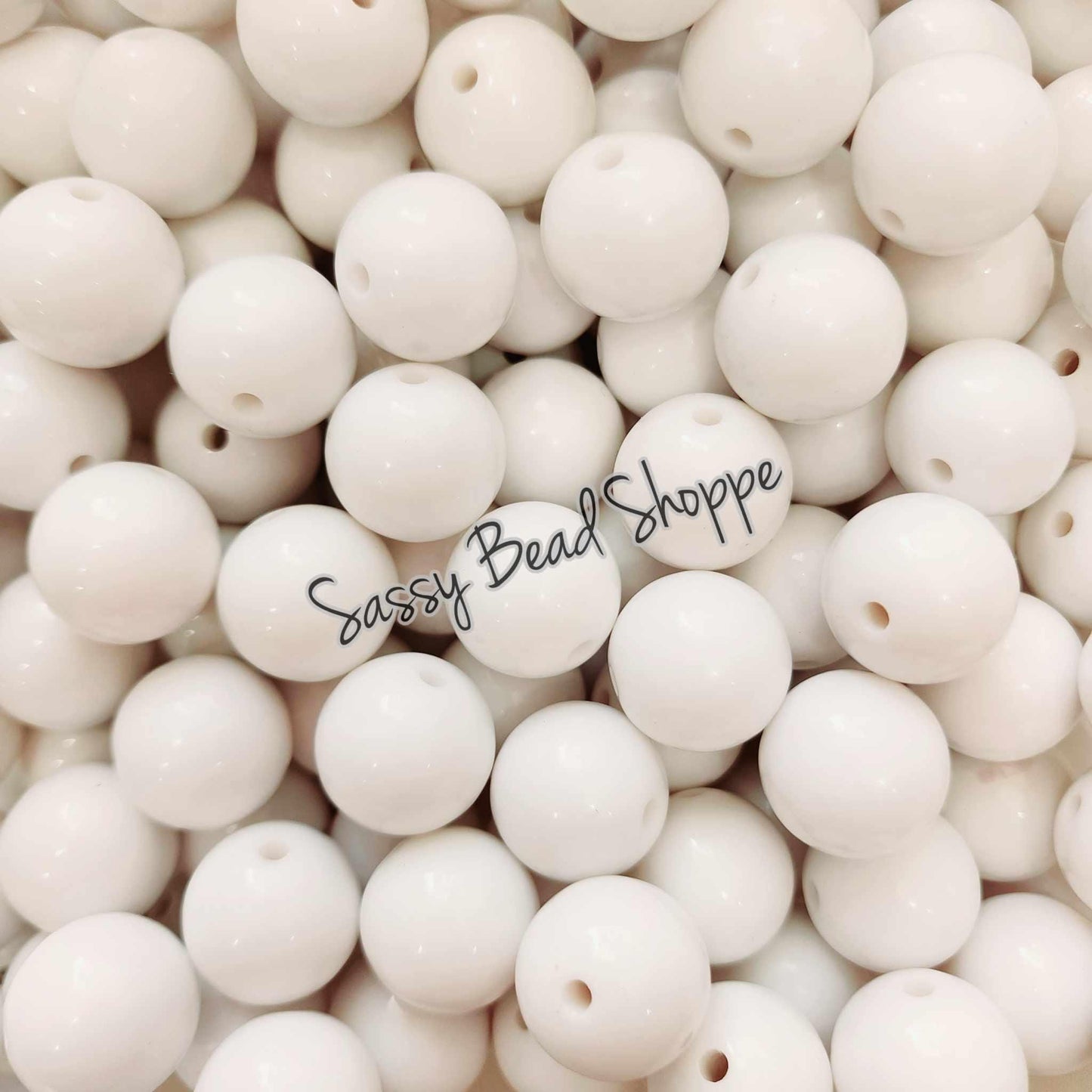 20MM White Beads - Sassy Bead Shoppe