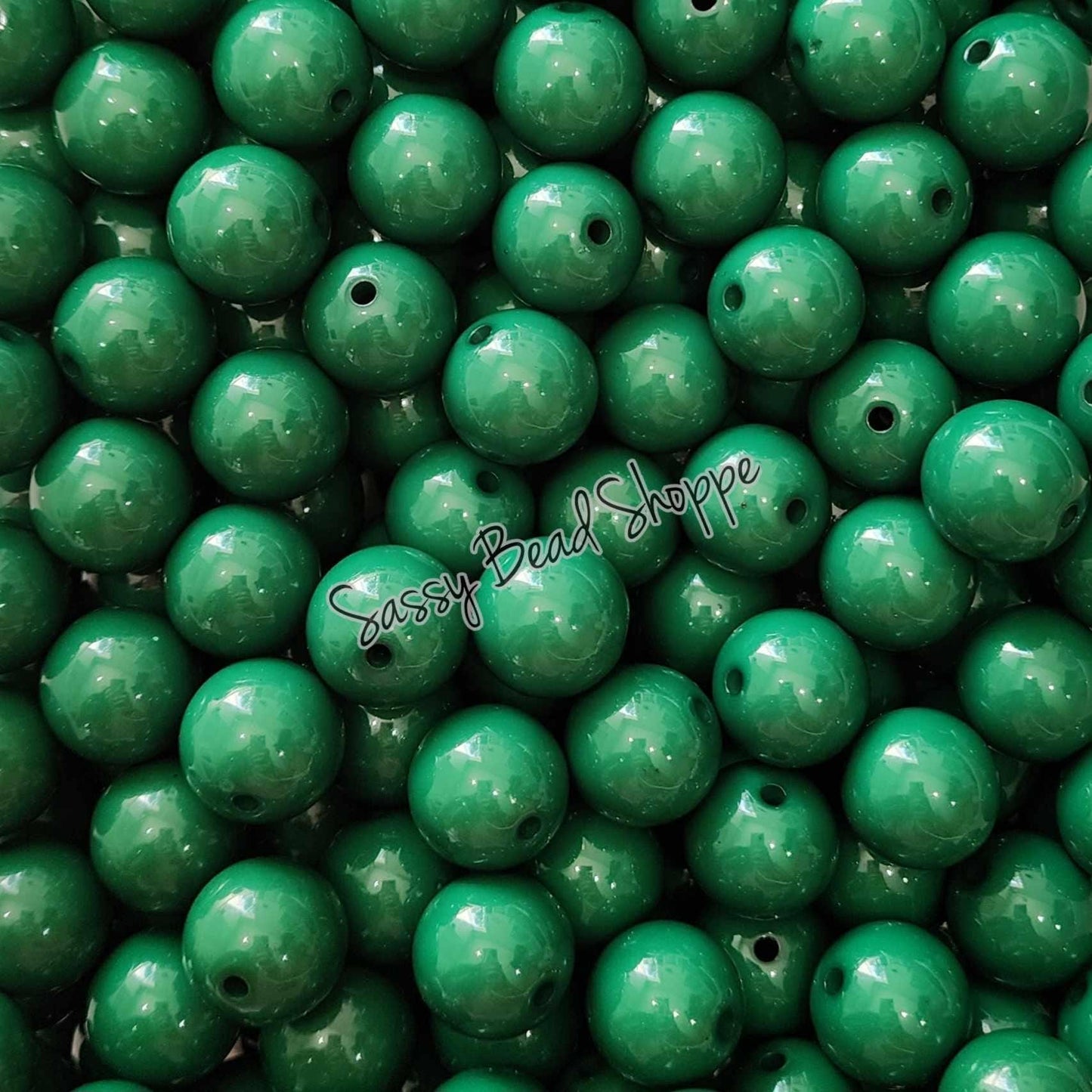 20MM Dark Green Beads - Sassy Bead Shoppe