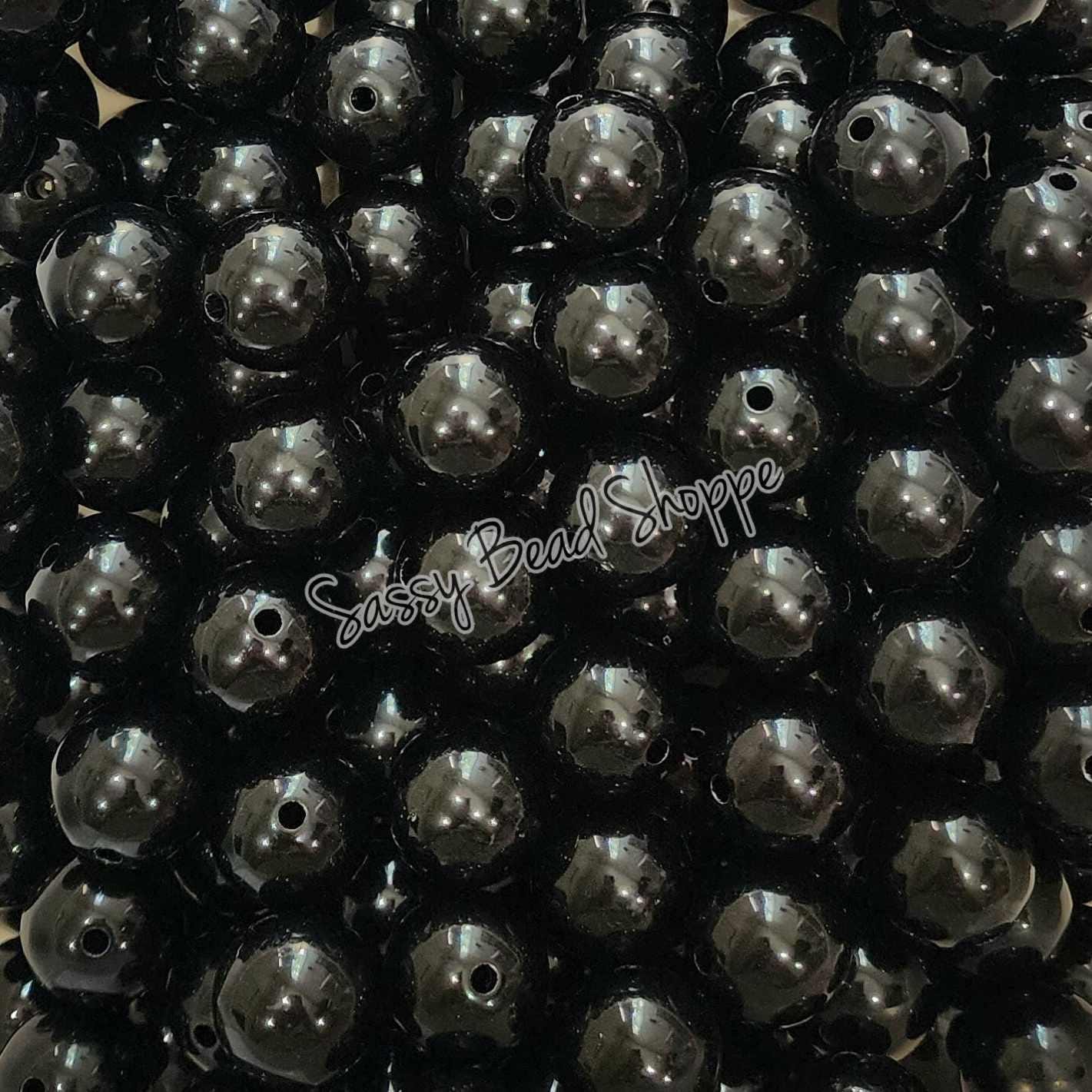 20MM Black Beads - Sassy Bead Shoppe