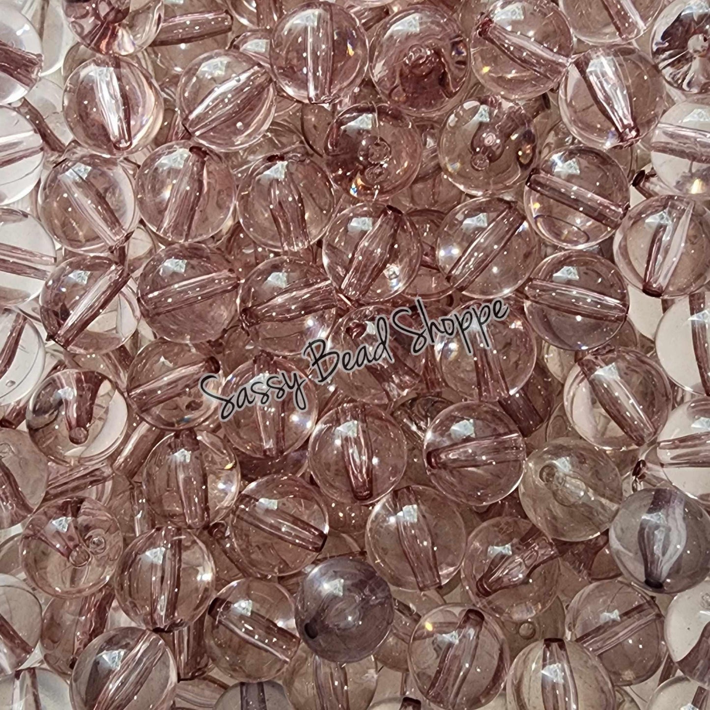 20MM Light Gray Clear Beads - Sassy Bead Shoppe