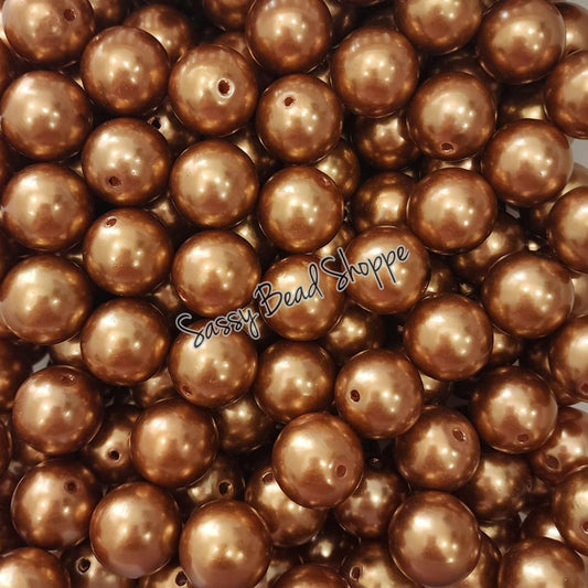 20MM Golden Brown Pearl Beads - Sassy Bead Shoppe