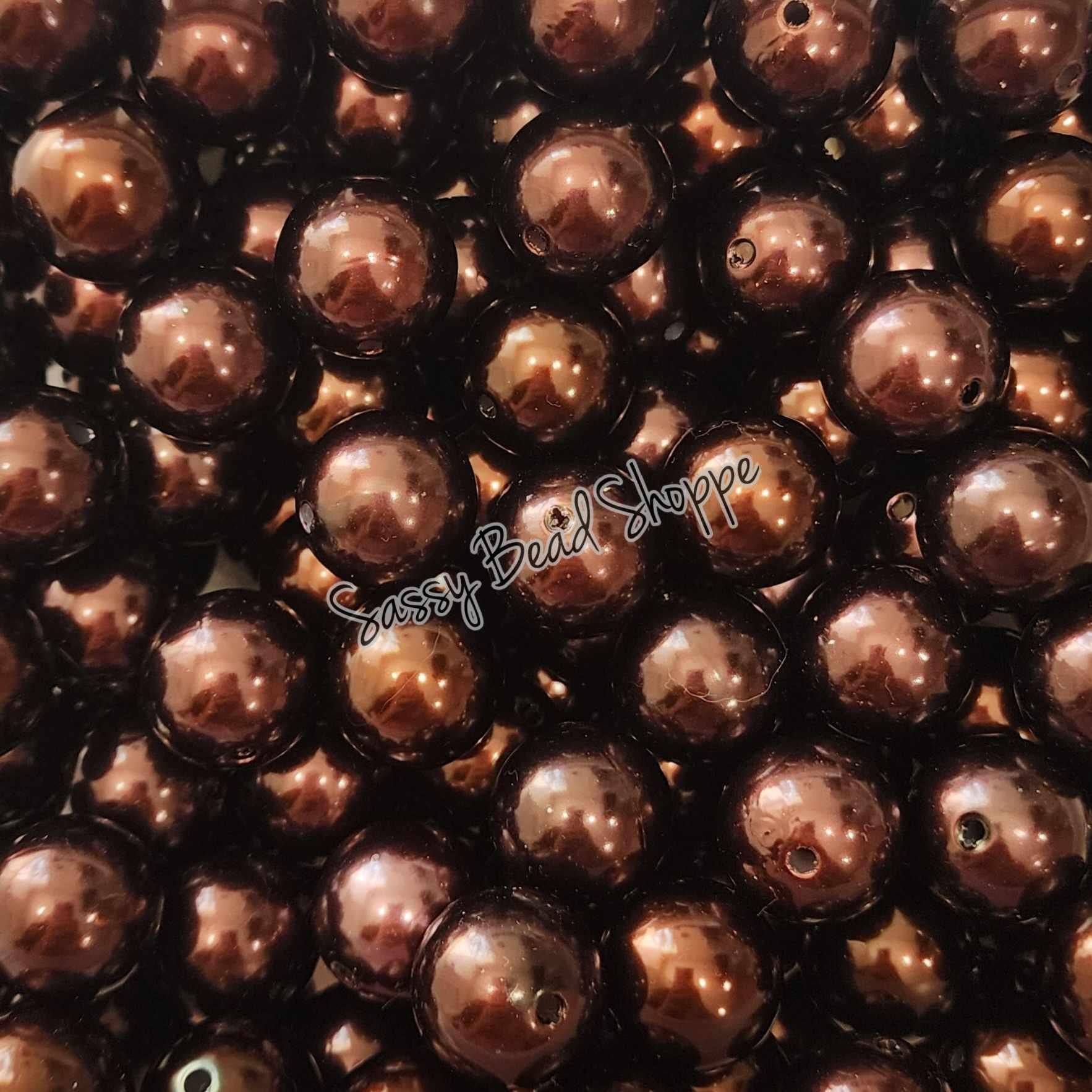 20MM Dark Brown Pearl Beads - Sassy Bead Shoppe