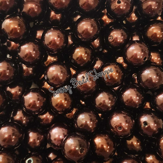 20MM Dark Brown Pearl Beads - Sassy Bead Shoppe