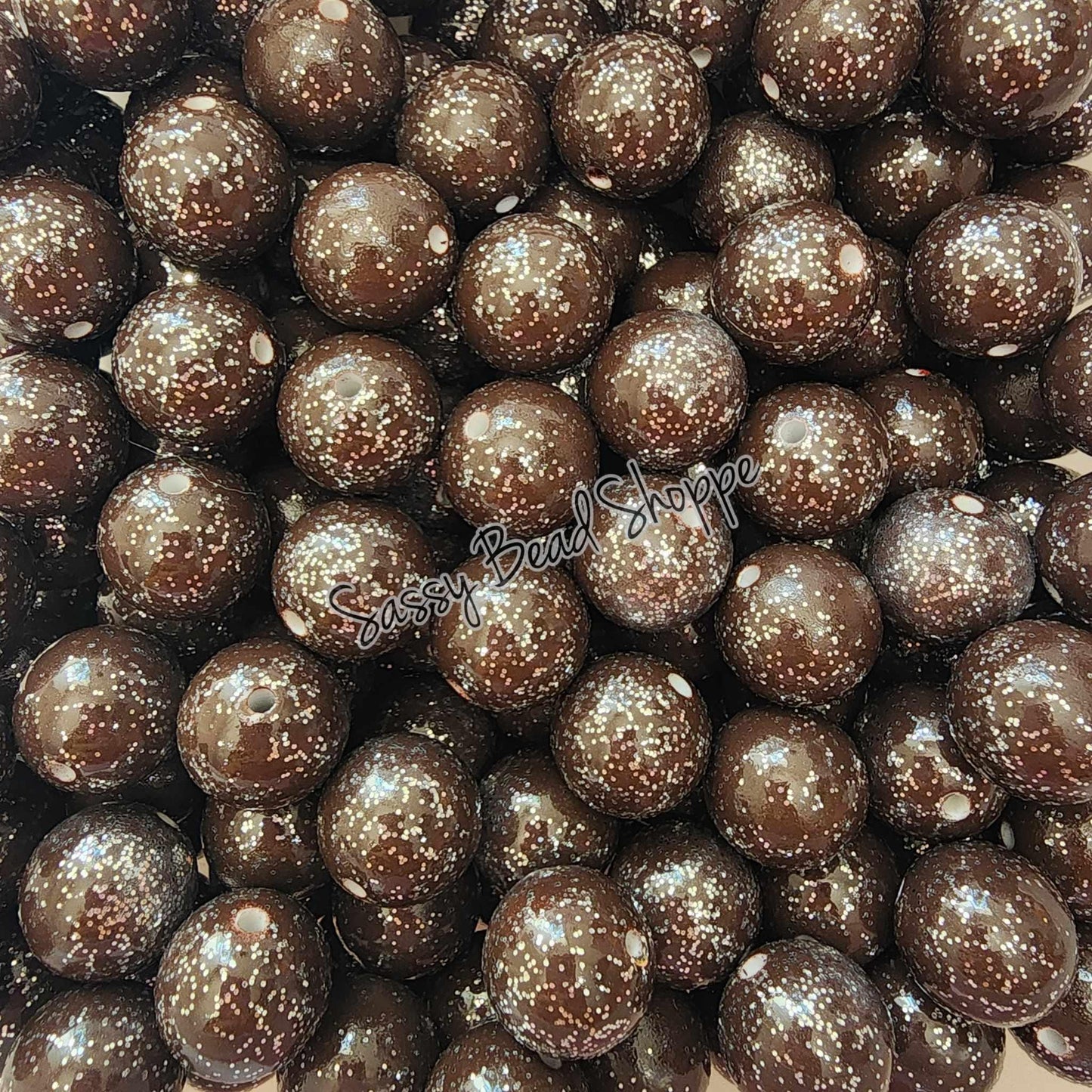 20MM Brown Glitter Beads