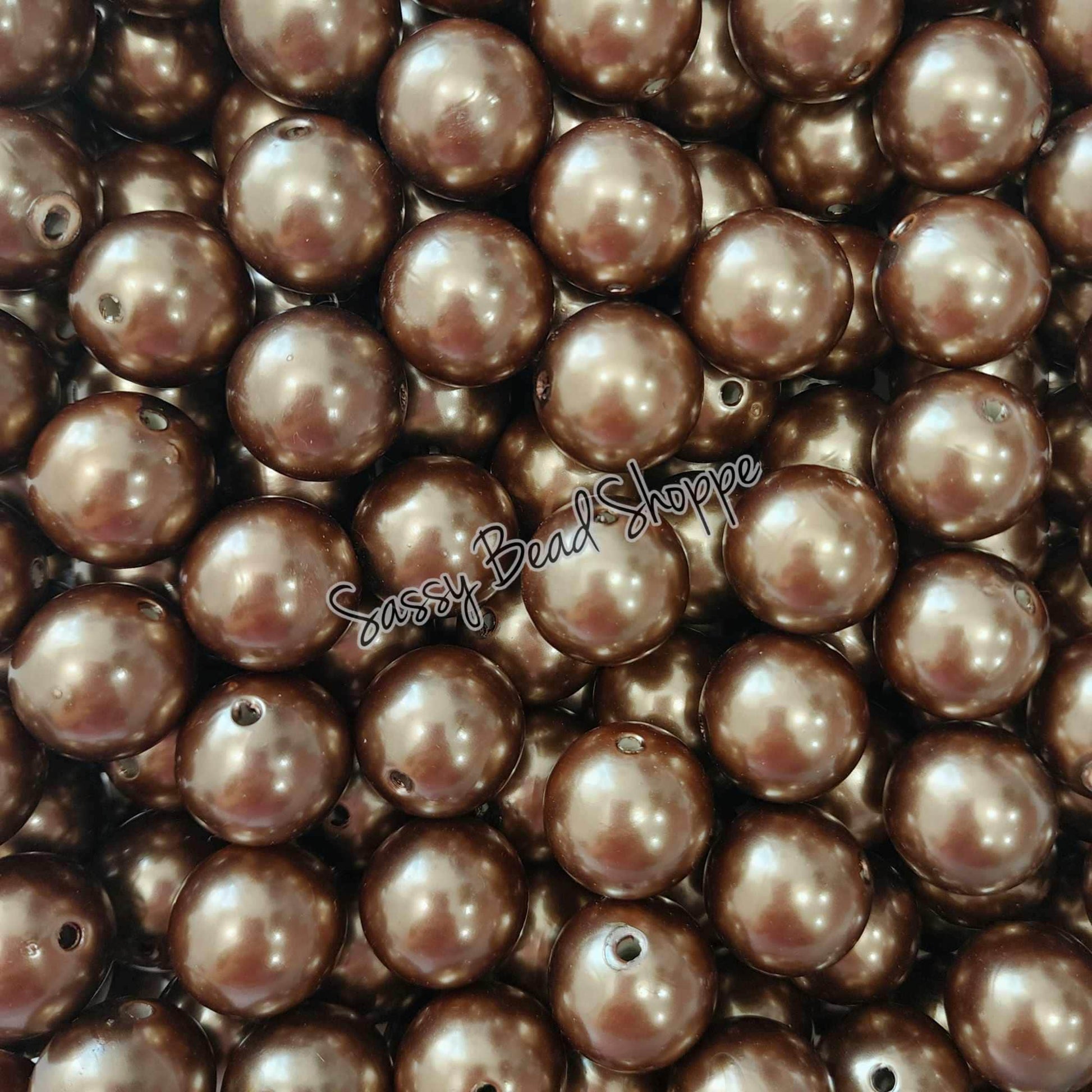 20MM Brown Pearl Beads - Sassy Bead Shoppe