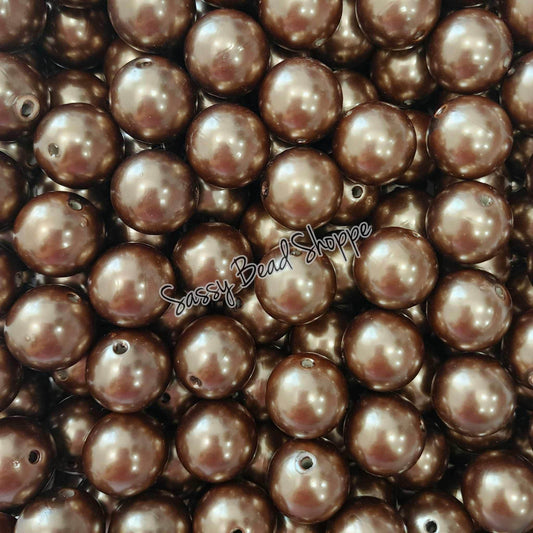 20MM Brown Pearl Beads - Sassy Bead Shoppe