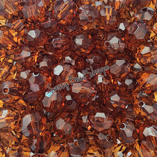 20MM Brown Fauceted Beads - Sassy Bead Shoppe