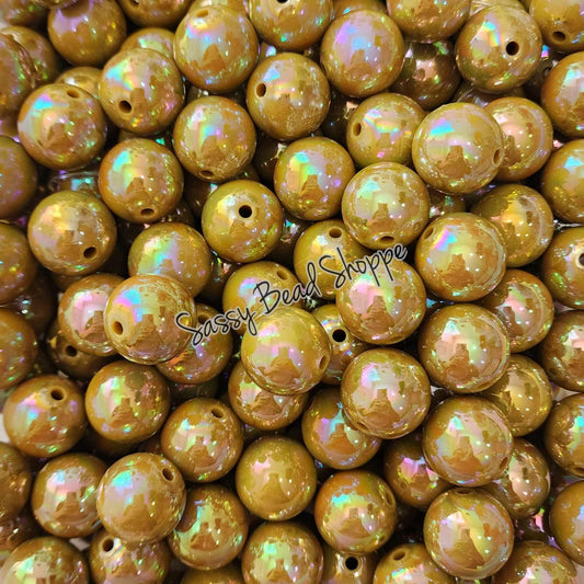20MM Dark Khaki AB Beads - Sassy Bead Shoppe