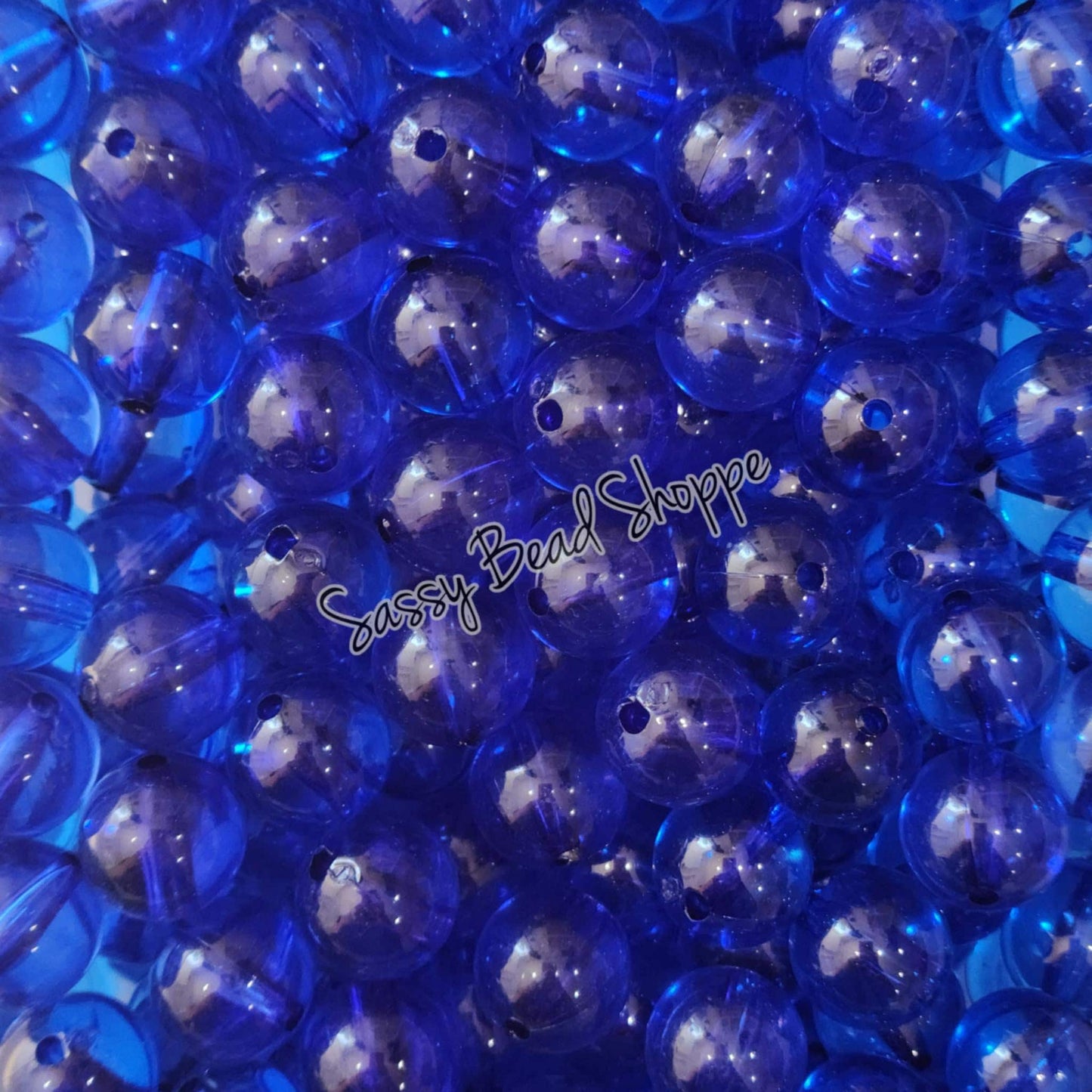 20MM Blue Clear Beads - Sassy Bead Shoppe