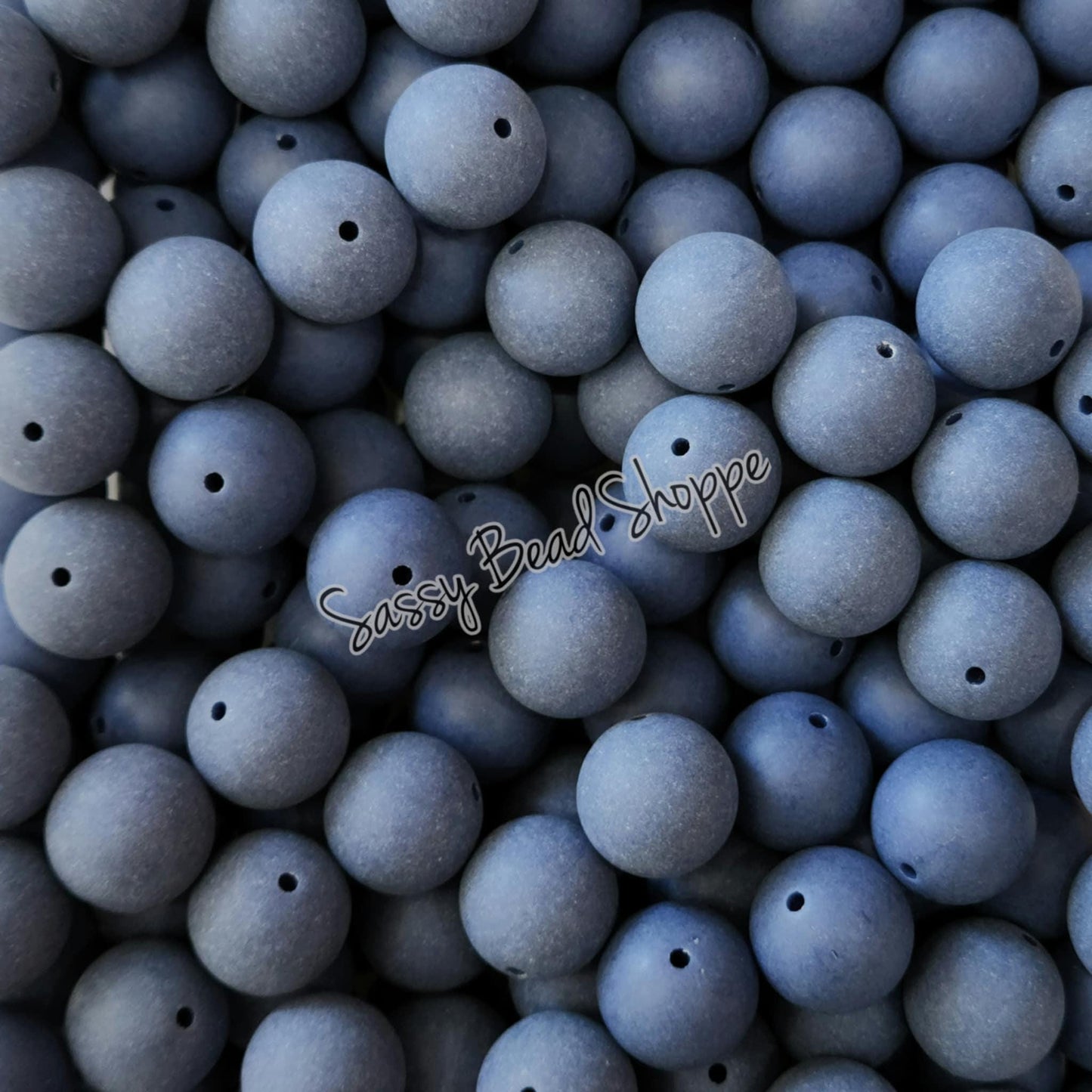 20MM Blue Matte Beads - Sassy Bead Shoppe