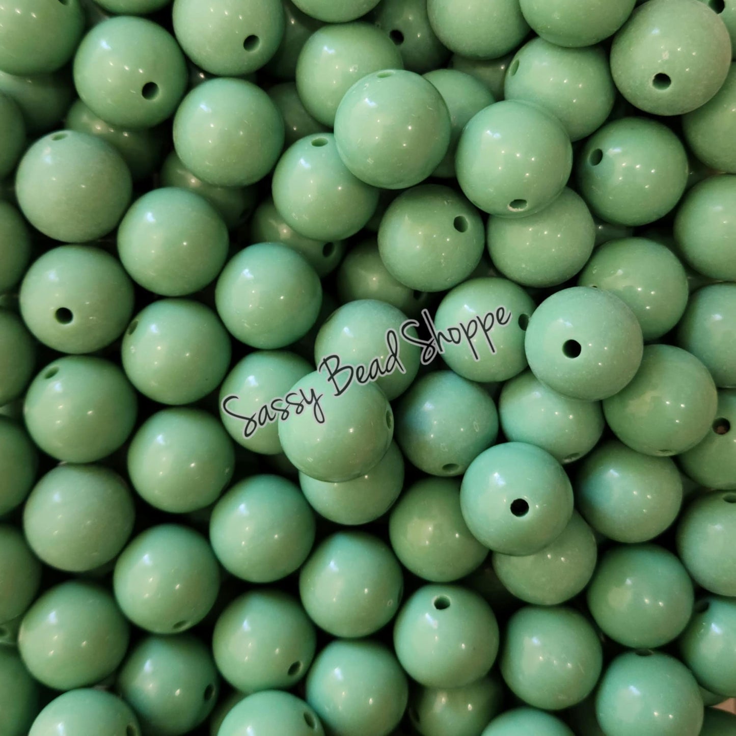20MM Dark Mint Beads - Sassy Bead Shoppe