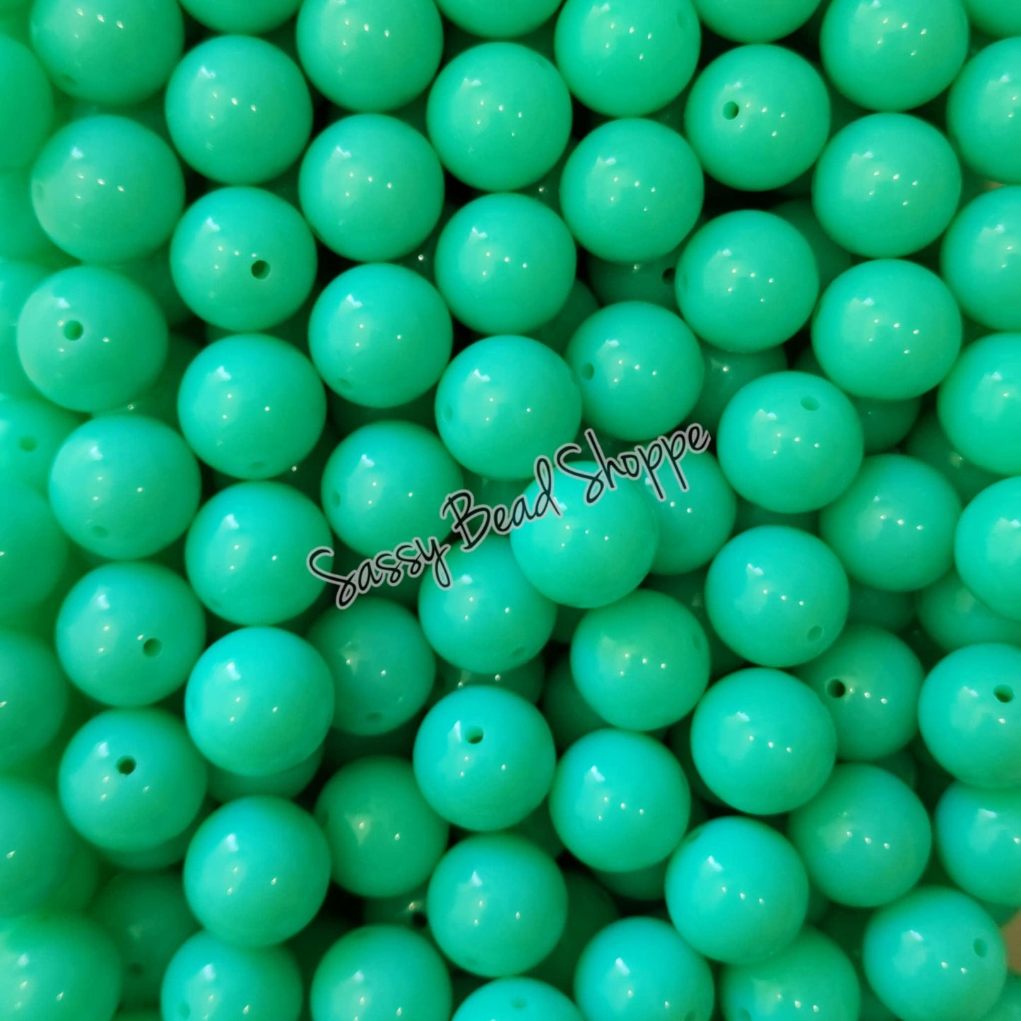 20MM Bright Mint Beads - Sassy Bead Shoppe