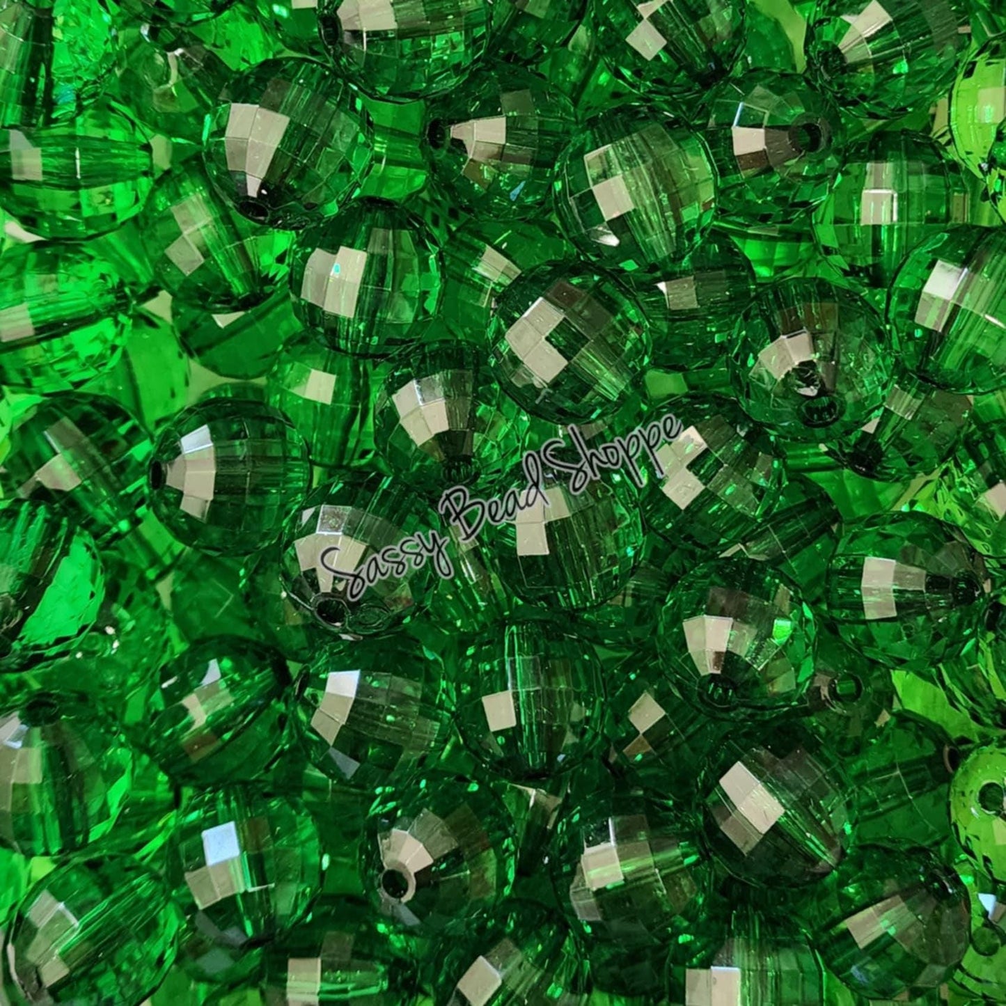 20MM Green Disco Beads - Sassy Bead Shoppe