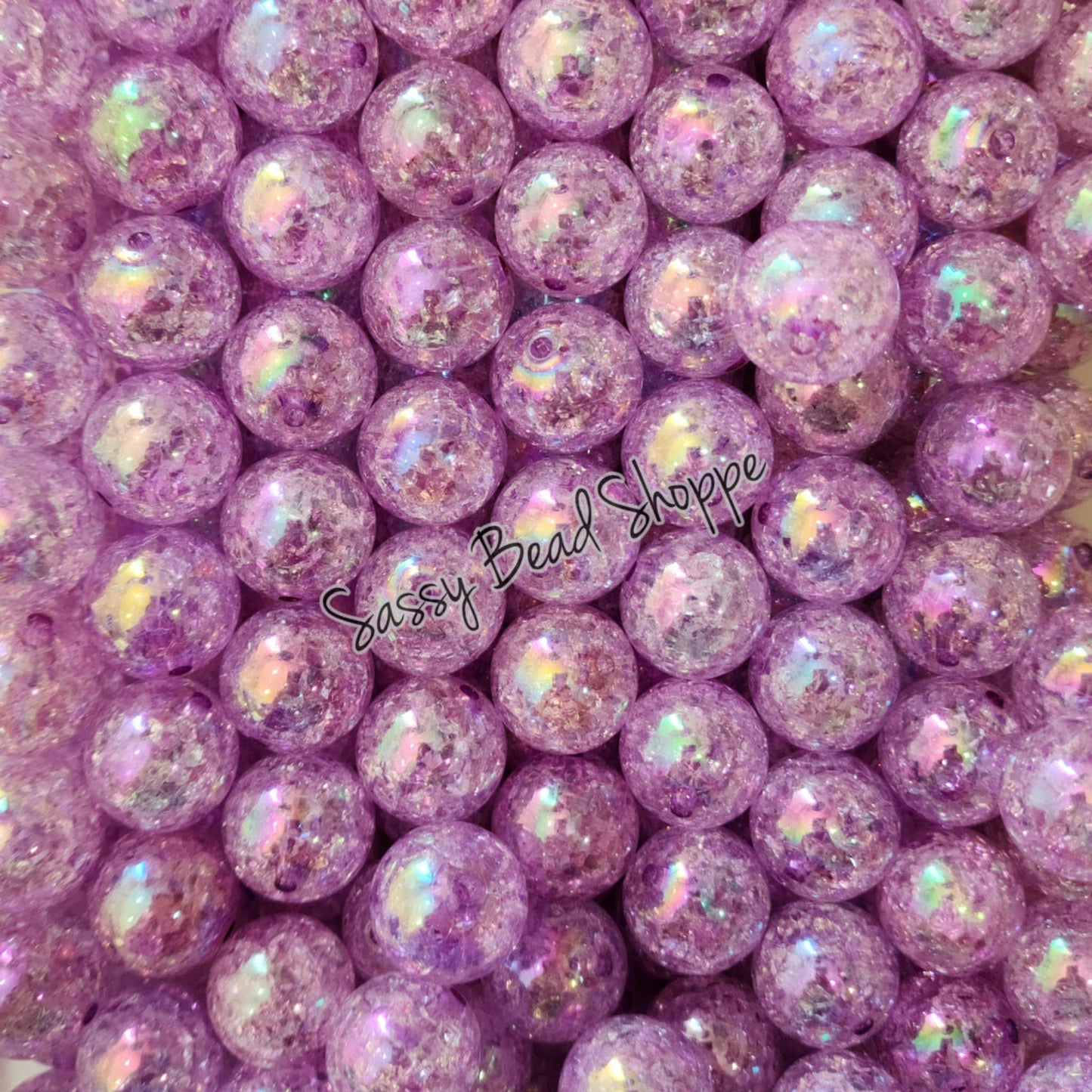 20MM Lilac Crackle Beads - Sassy Bead Shoppe