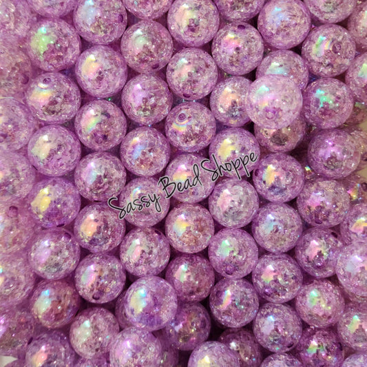 20MM Lilac Crackle Beads - Sassy Bead Shoppe
