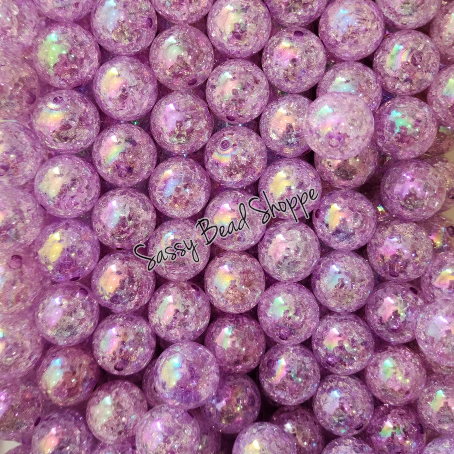 20MM Lilac Crackle Beads