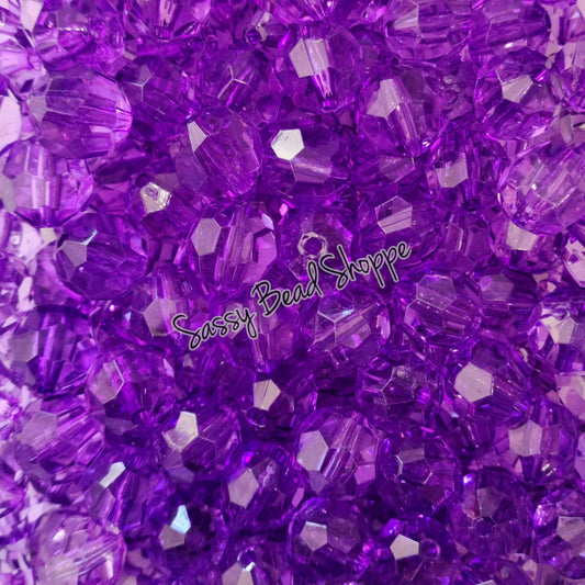 20MM Purple Fauceted Beads - Sassy Bead Shoppe