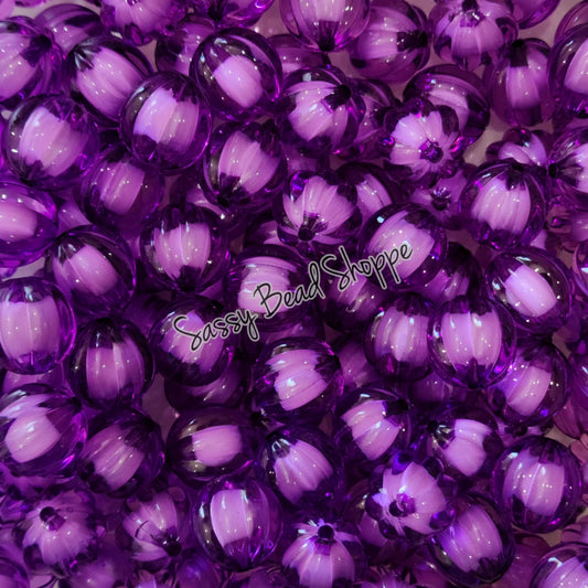 20MM Purple Pumpkin Beads - Sassy Bead Shoppe