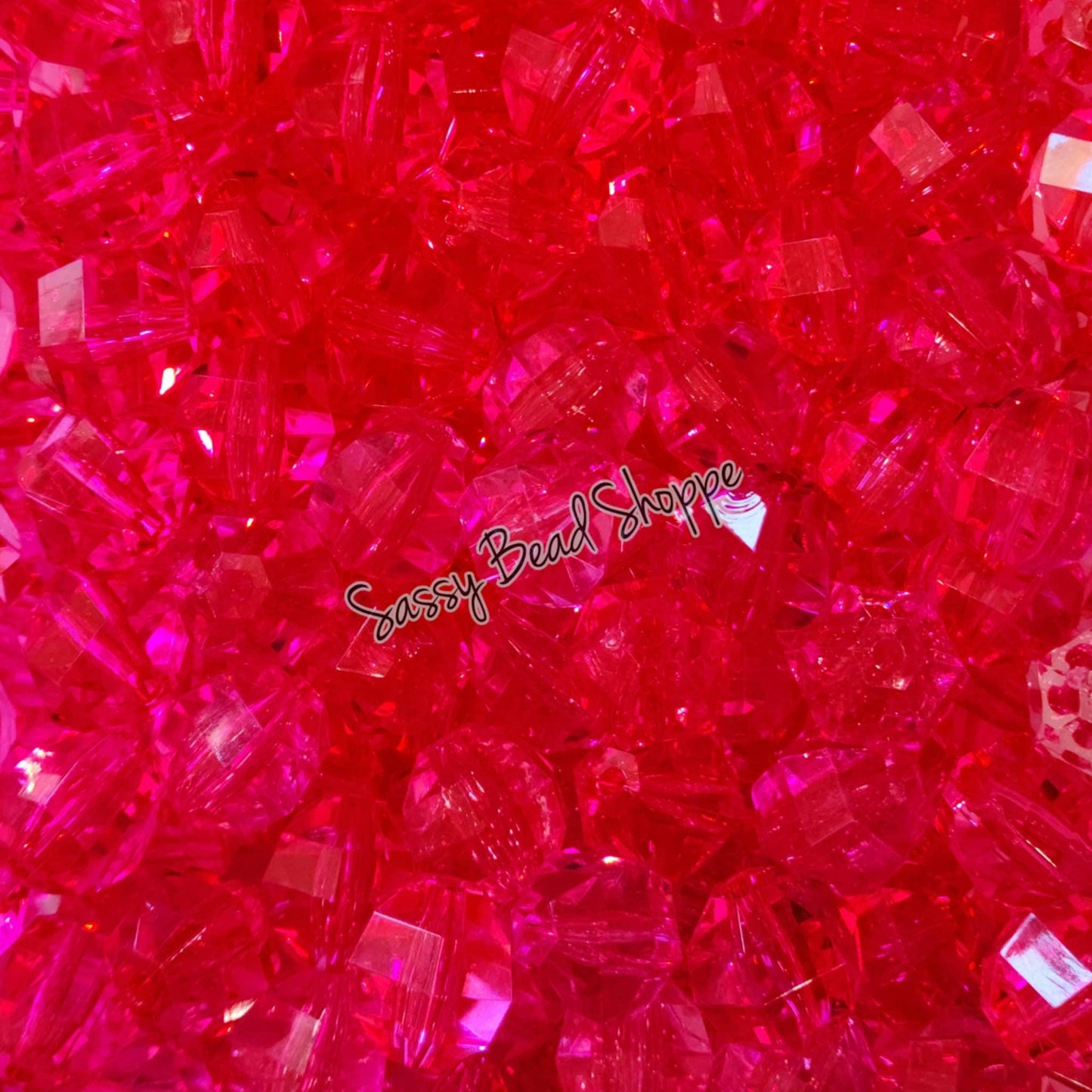 20MM Hot Pink Hex Beads - Sassy Bead Shoppe