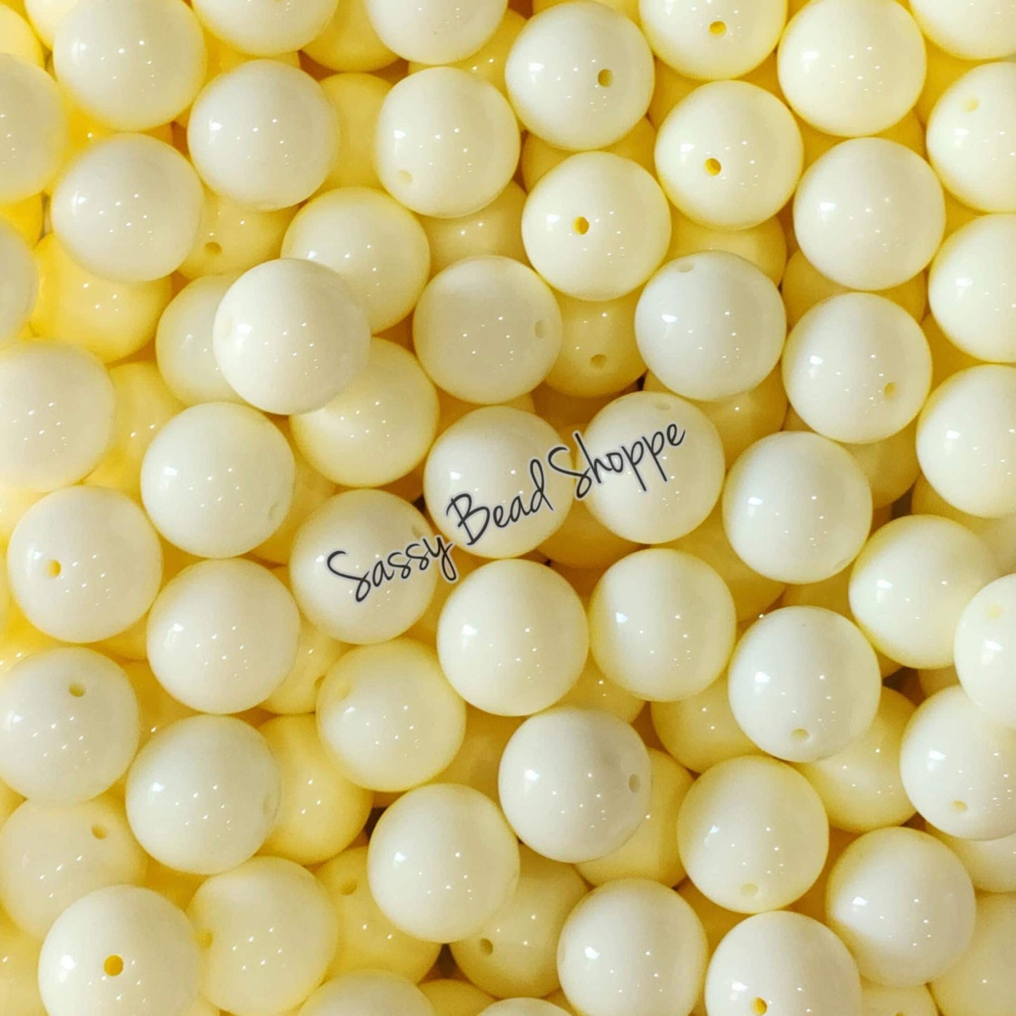 20MM Light Yellow Beads - Sassy Bead Shoppe