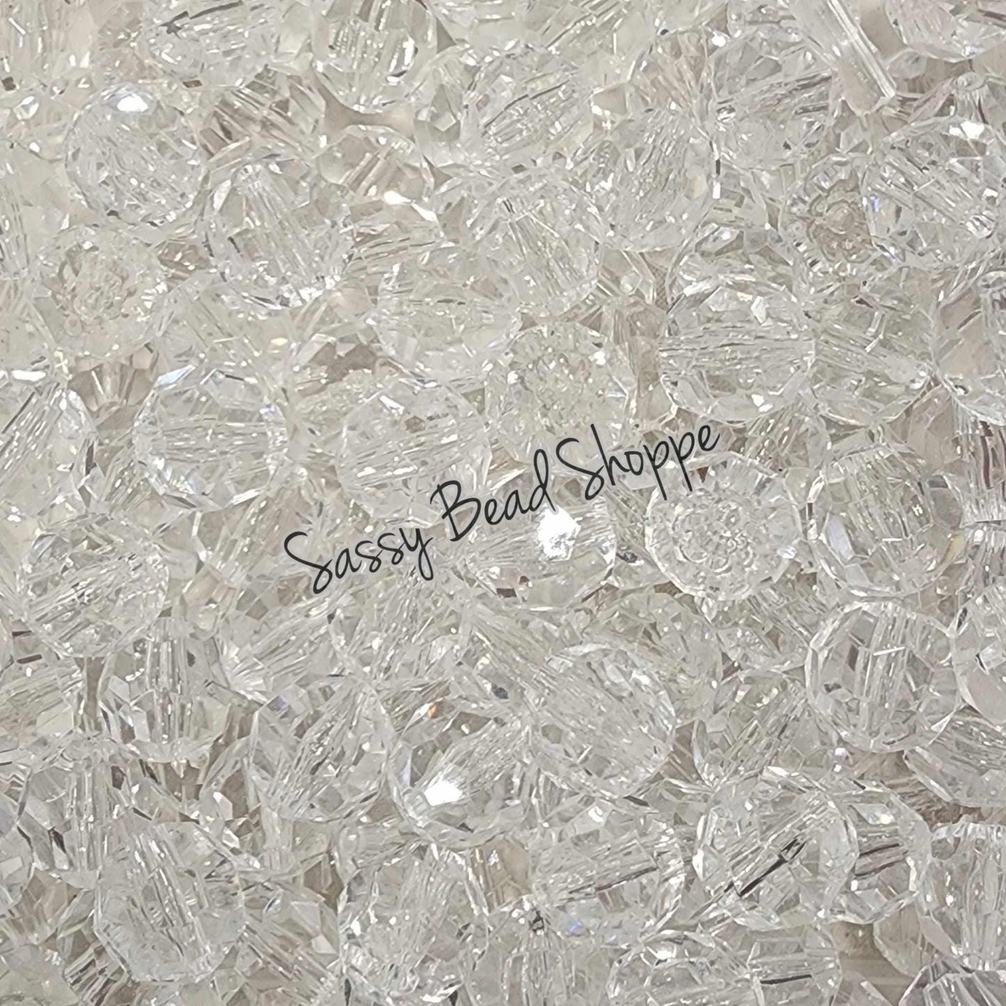 20MM Clear Fauceted Beads - Sassy Bead Shoppe