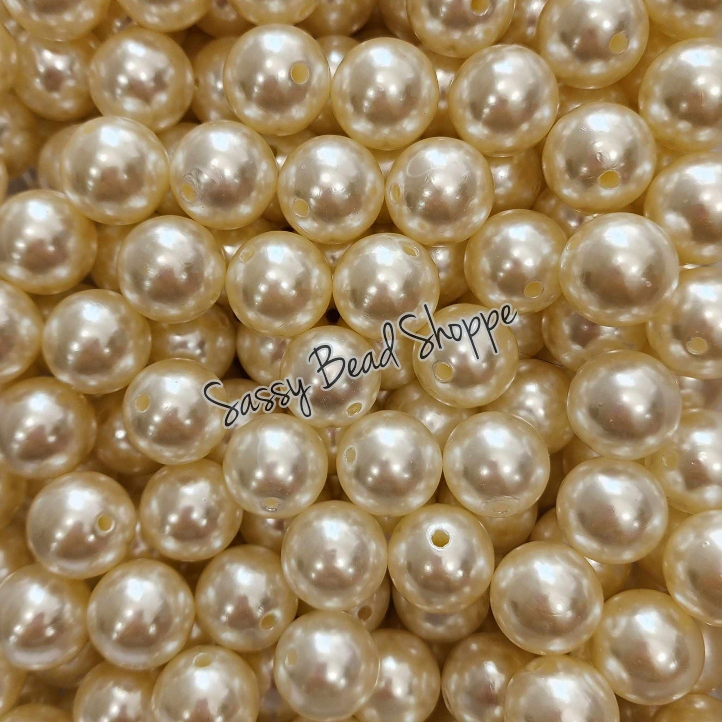 20MM Beige Pearl Beads - Sassy Bead Shoppe