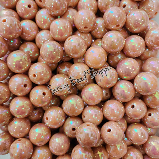 20MM Dark Peach AB Beads - Sassy Bead Shoppe