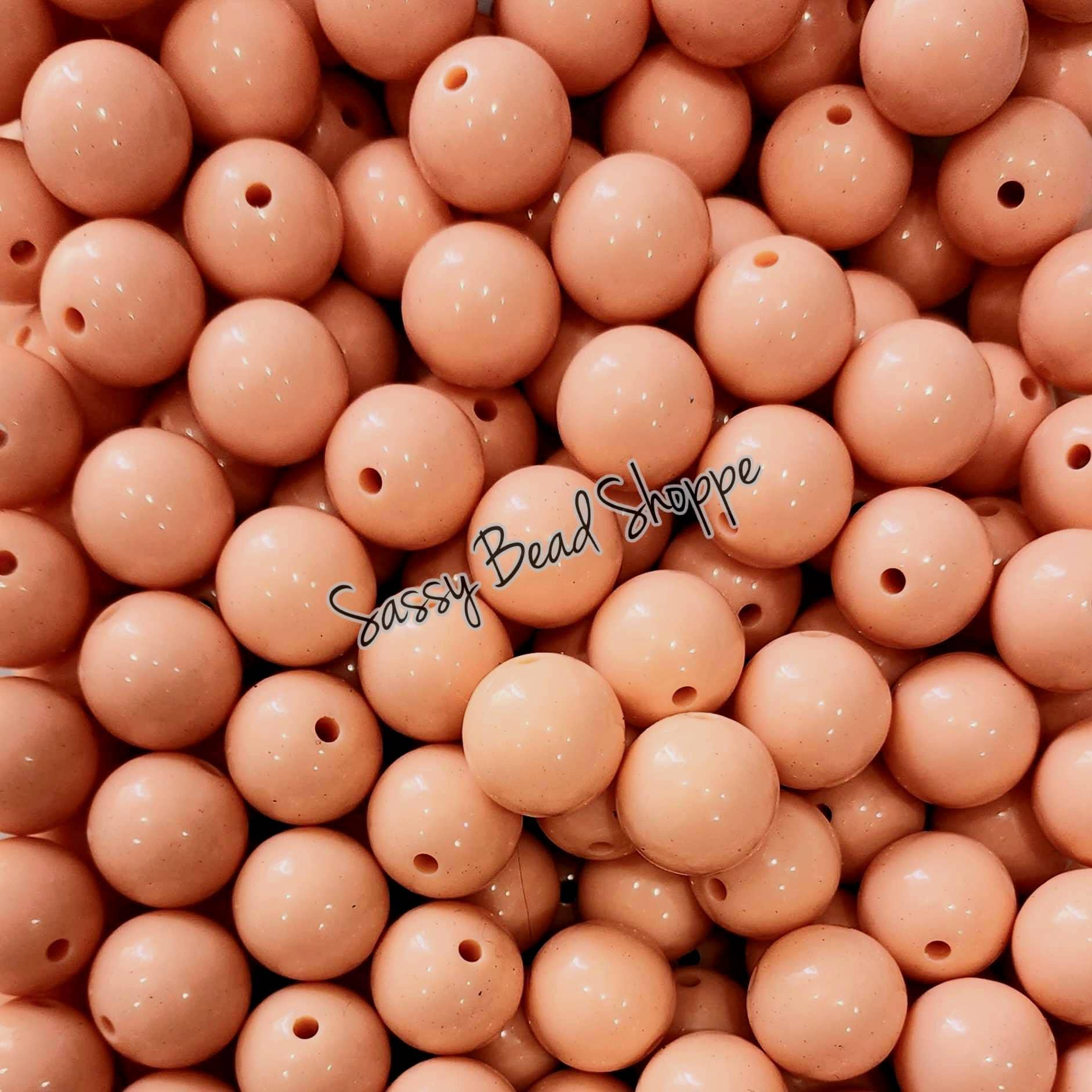 20MM Dark Peach Beads - Sassy Bead Shoppe