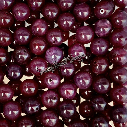 20MM Plum Marble Beads - Sassy Bead Shoppe