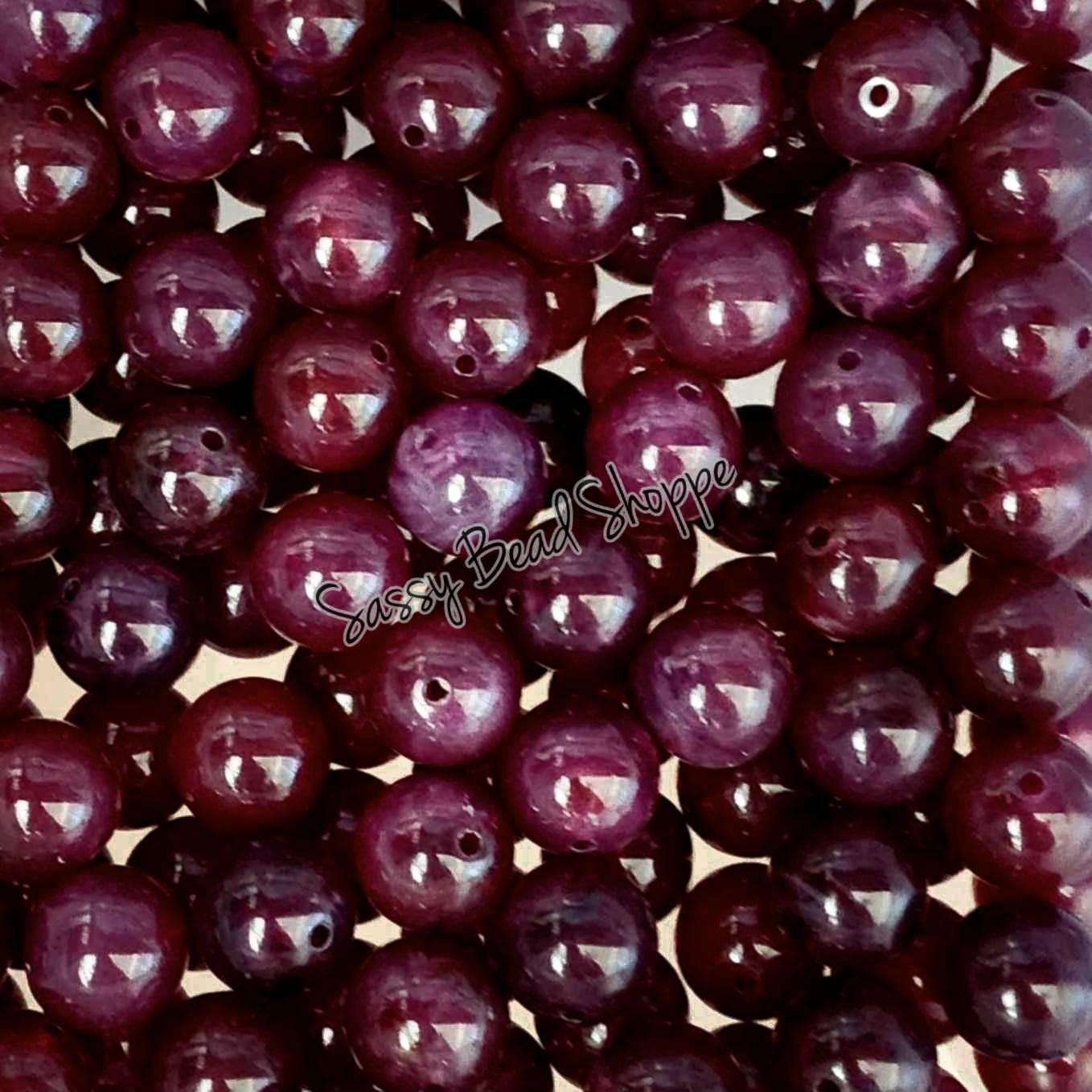 20MM Plum Marble Beads