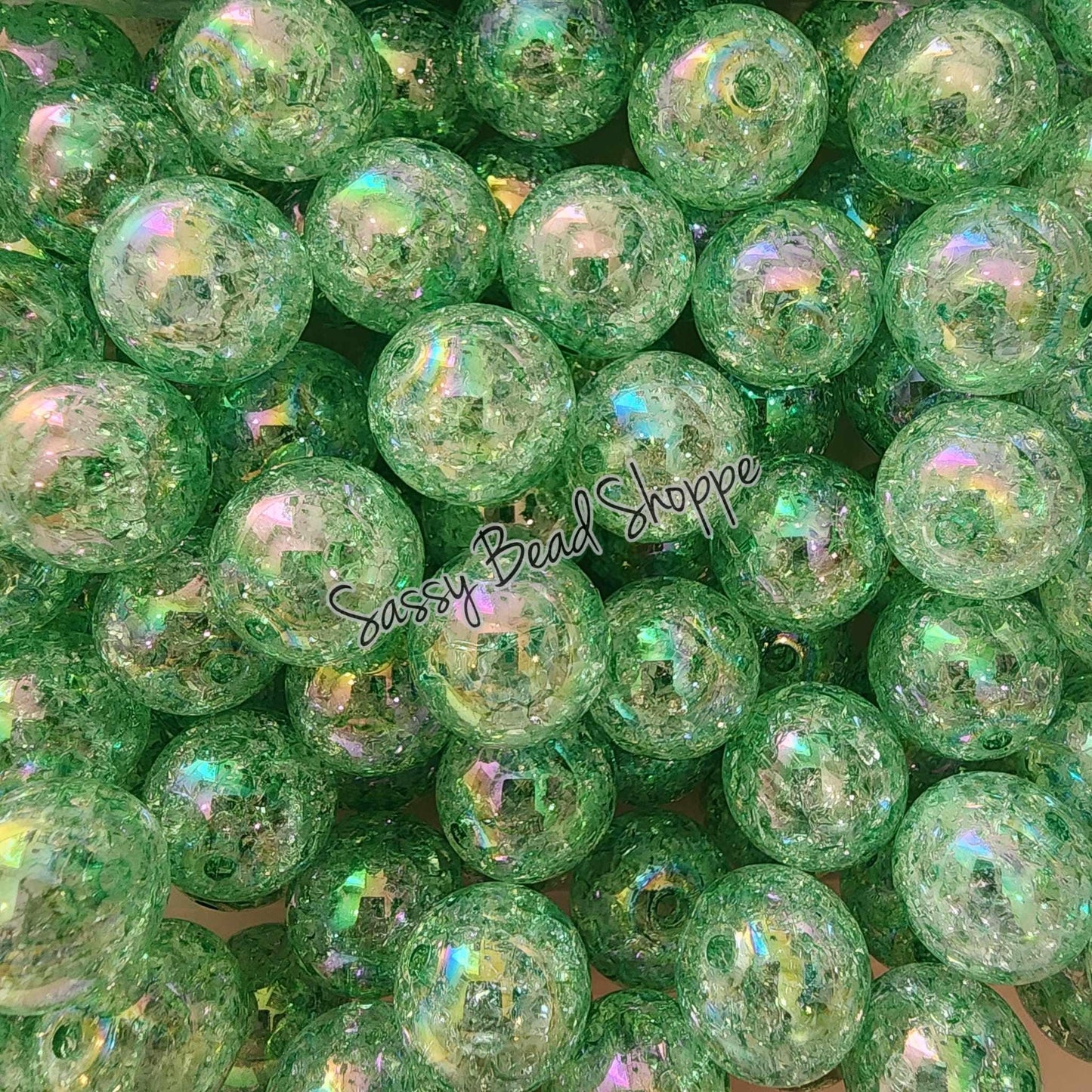 20MM Teal Crackle Beads - Sassy Bead Shoppe